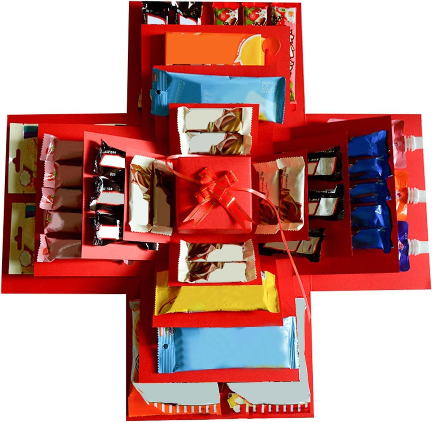 GROTOLY 5 Layer Gift Box, Valentine's Day Multi Layered Explosion Photo DIY Box, Creative Surprise Picture Gift Box for Valentines,Birthday,Memorial Day(Red) - Image 5
