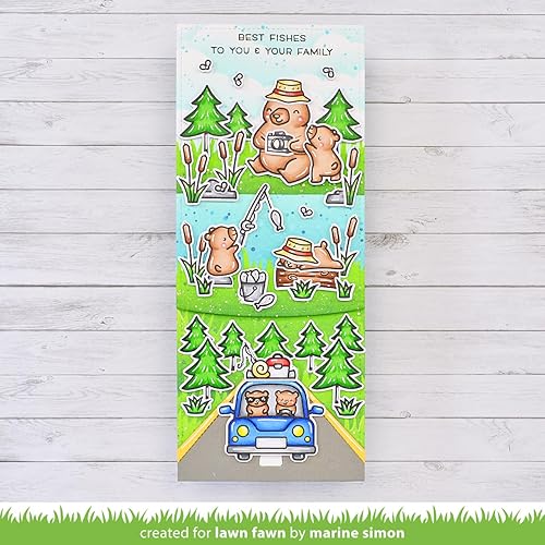 Miniatura 7 de Lawn Fawn - Car Critters Road Trip - Sellos adicionales, troqueles y bolsillo