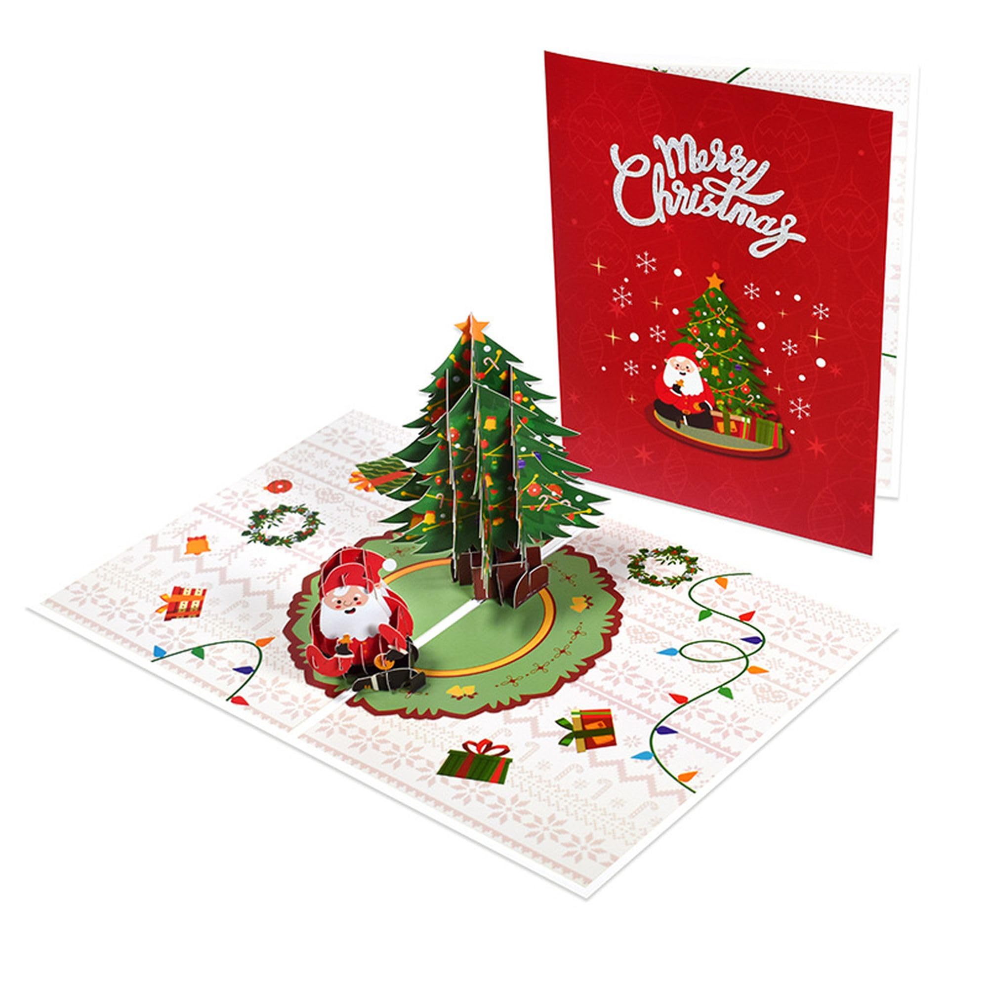 GFM® Christmas Holiday Season Unique 3D Pop Up Greeting Card For Men, Women, Family, Friends, Colleagues (Card-Xmas-MC-Santa)