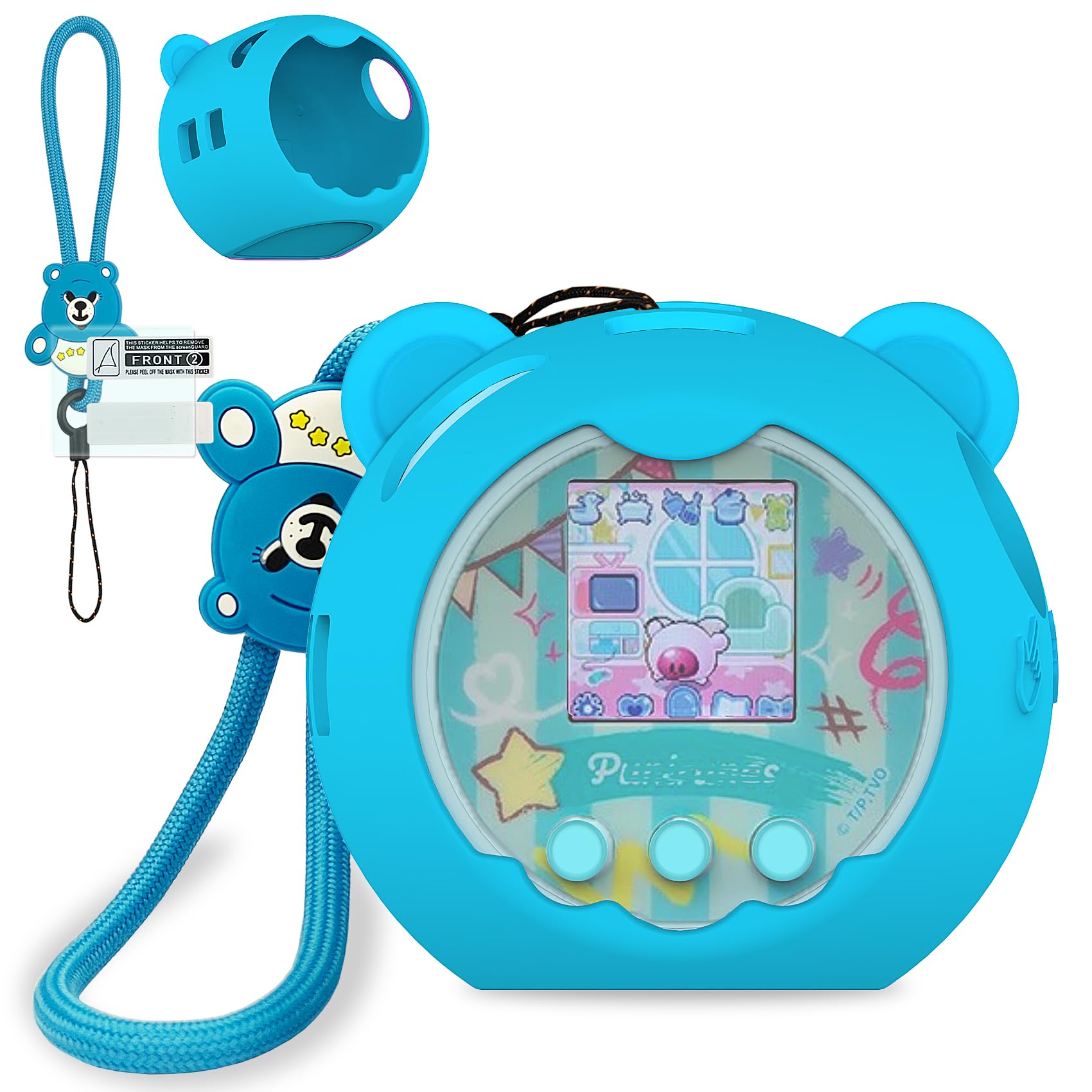 YouKnow Coque en silicone compatible avec jouet numérique interactif Punirunes, manchon de protection pour animaux domestiques virtuels (étui uniquement) (bleu sarcelle
