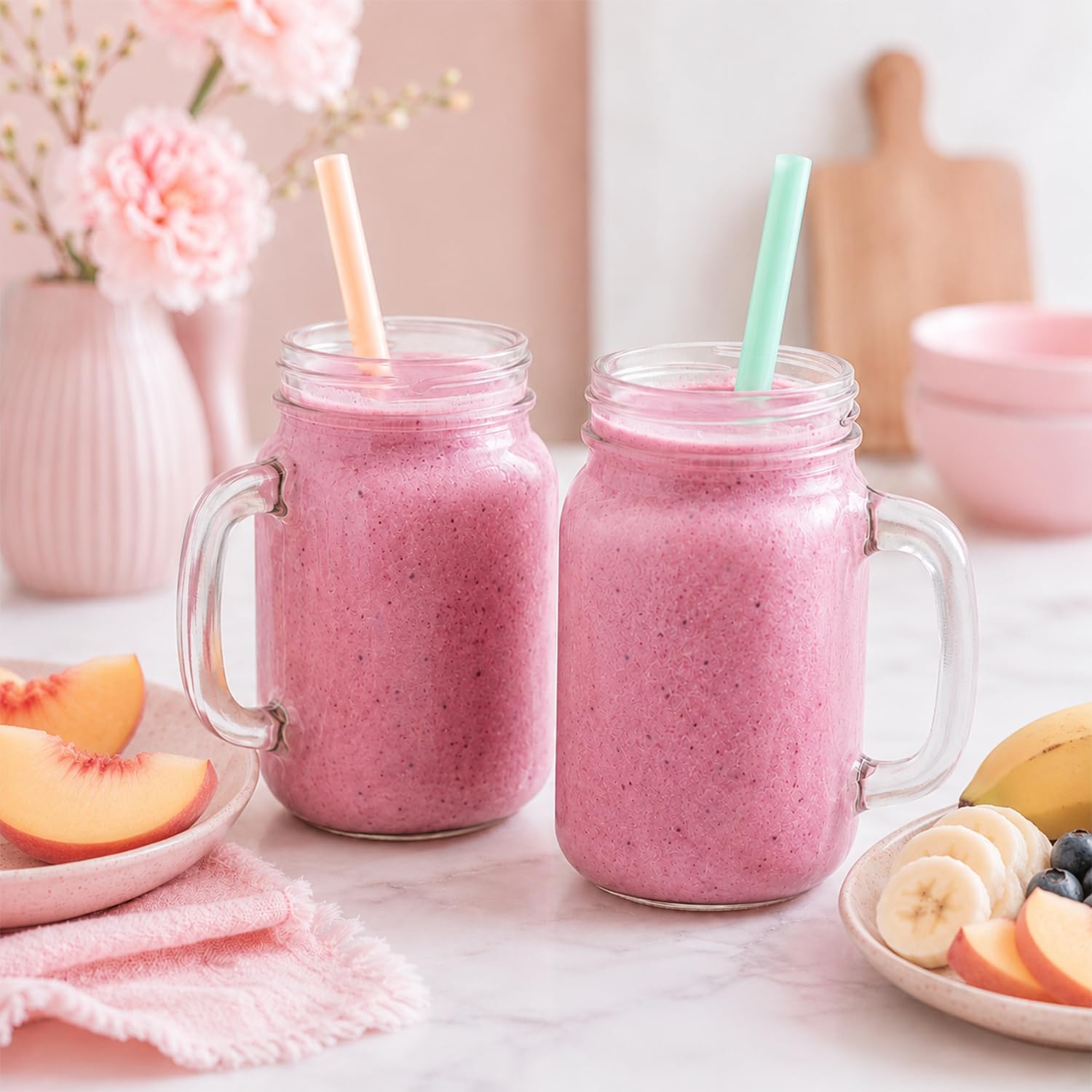[Individually Wrapped] Disposable Plastic Smoothie Boba Straws - 9.45" Long 0.43" Wide Colorful Jumbo Straws for Milkshake, Bubble Tea, Lemonade, Milk, Coffee, 100 Pieces