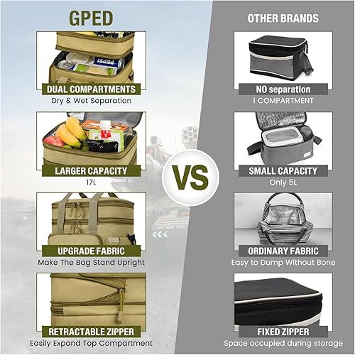 Miniatura 3 de Lonchera aislada para hombres, enfriador de almuerzo expandible de 24 litros, bolsa a prueba de fugas para el trabajo, picnic