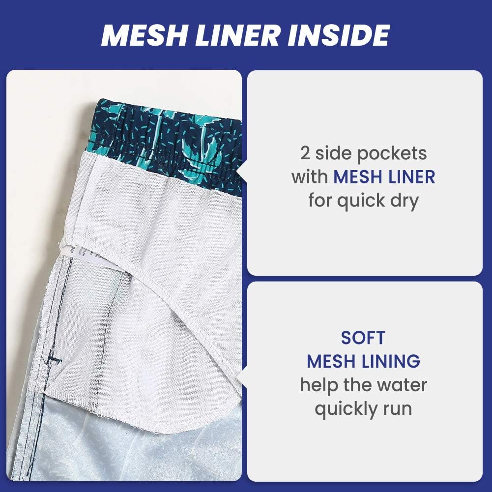 maamgic Mens 7 inch Mens Swim Trunks with Mesh Lining Quick Dry Board Shorts Mens Bathing Suits - Image 4