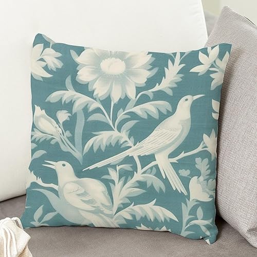 Vista 96 de ArogGeld Fundas de cojín asiáticas escénicas elegantes chinoiserie, diseño de loto verde, pájaros, jardines, funda de almohada para sofá