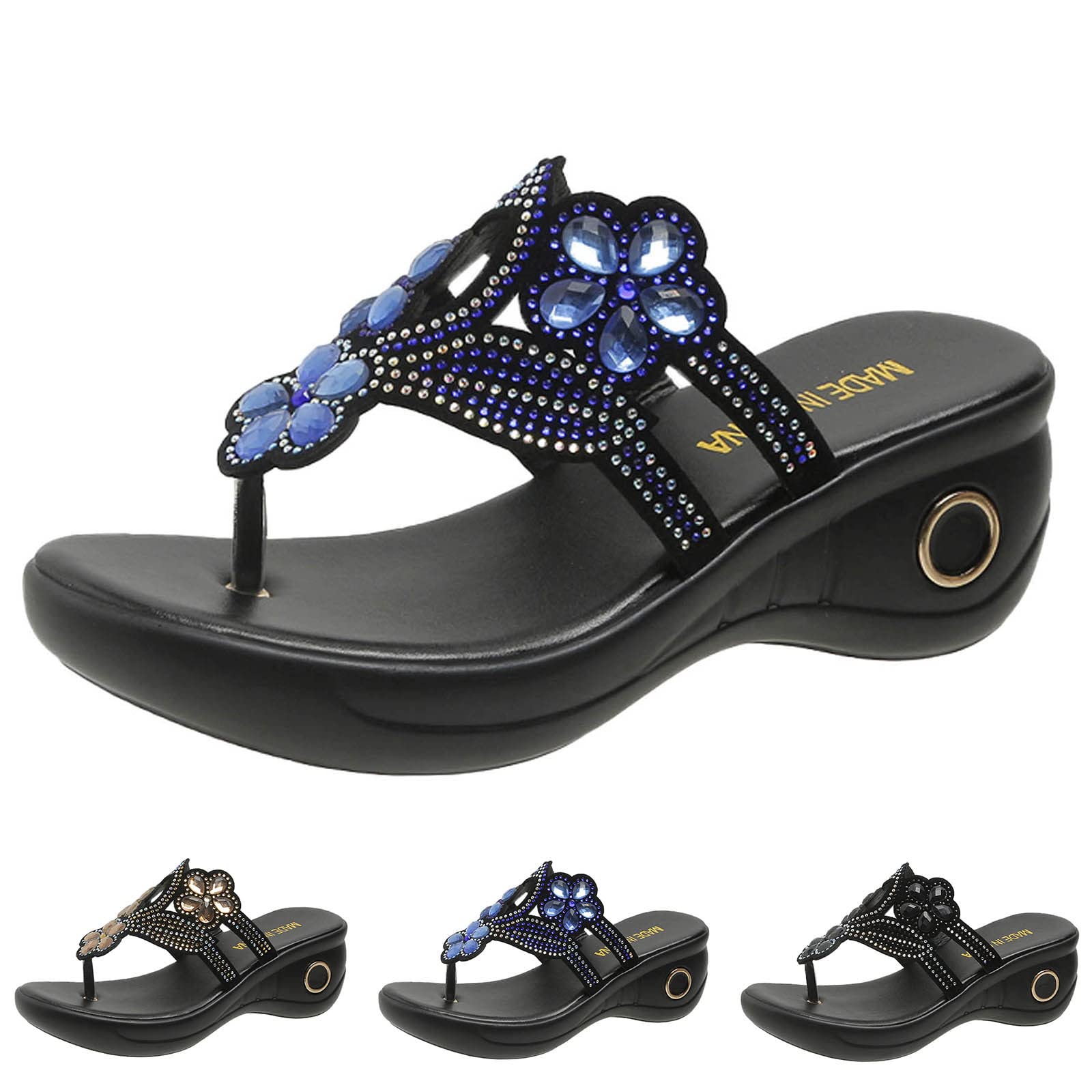 Generico Sandales Et Nu-Pieds Femme Confortables LéGèRes AntidéRapantes Semelle Souple Respirantes Chaussures Femme éTé éLéGantes Mules OrthopéDiques Coupe Large Ville Plage
