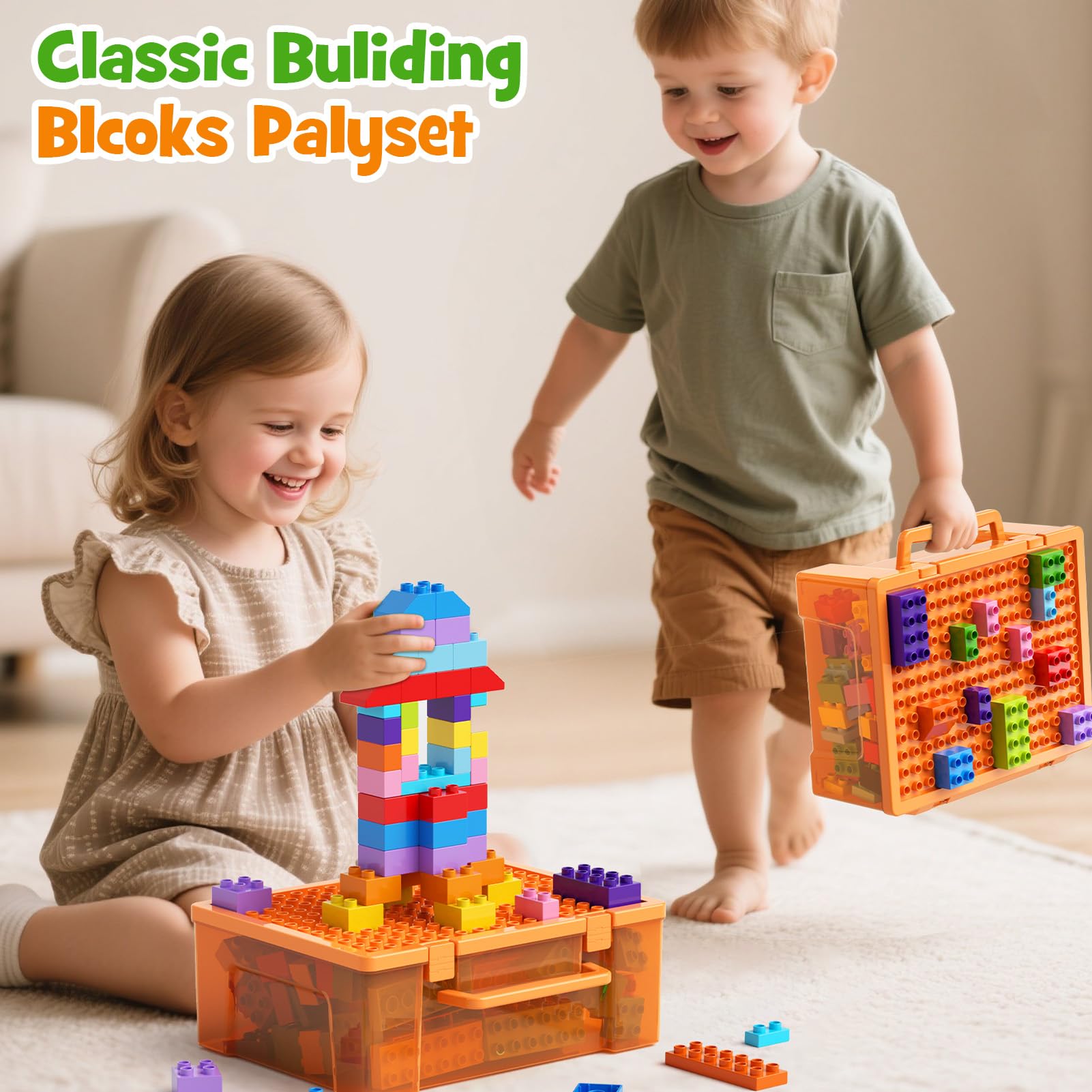 97pcs Large building blocks, Classic Building Blocks in 12 Colours and 8 Shapes - Image 3