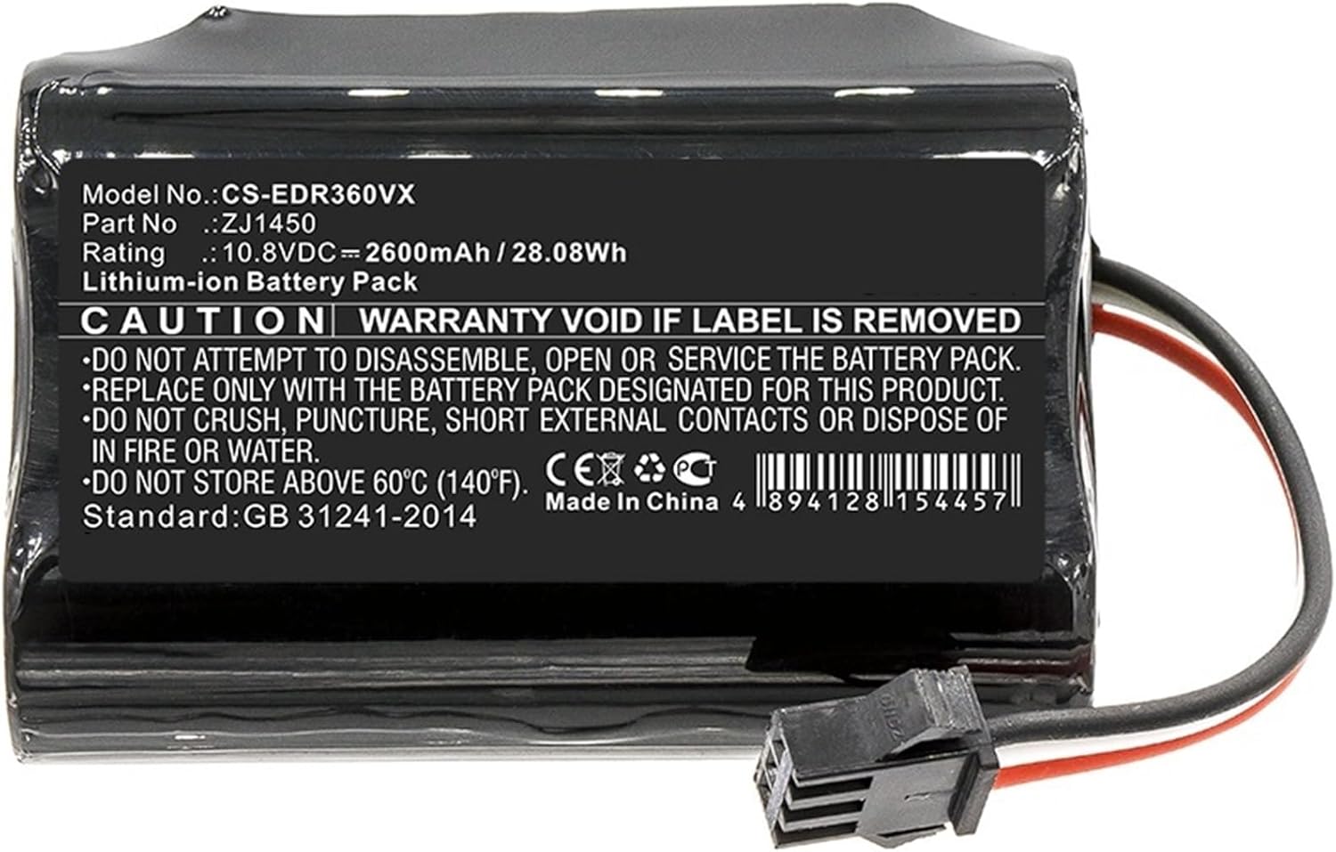 Vacuum 2600mAh/28.08Wh Battery, Compatible For Ecovacs, DA60-Darfon ZJ1450 TCR360 D36A D36B D36C D36E DA611 35 DA60