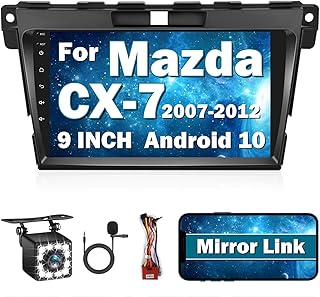for 2007-2012 Mazda CX-7 Radio, Android 10 Car Stereo Radio Player 9 Inch Touch Screen Car Audio Receiver with GPS Navigation Bluetooth Head Unit Supports Backup Camera WiFi Mirror Link FM CANBUS