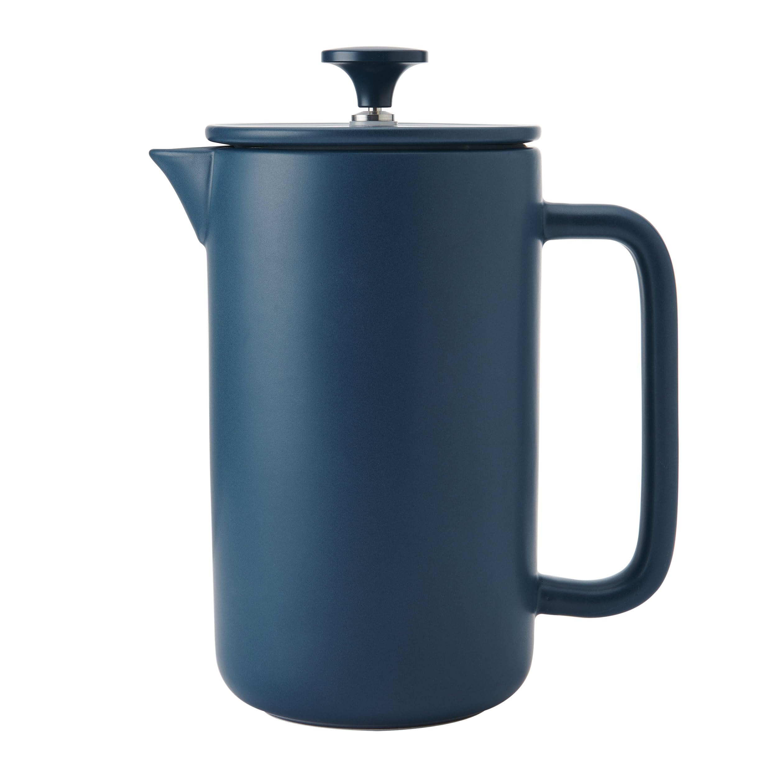 La Cafetière Arezzo 8 Cup 1L Stoneware Cafetière, Heat Resistant French Press with Easy-Grip Plunger, Navy