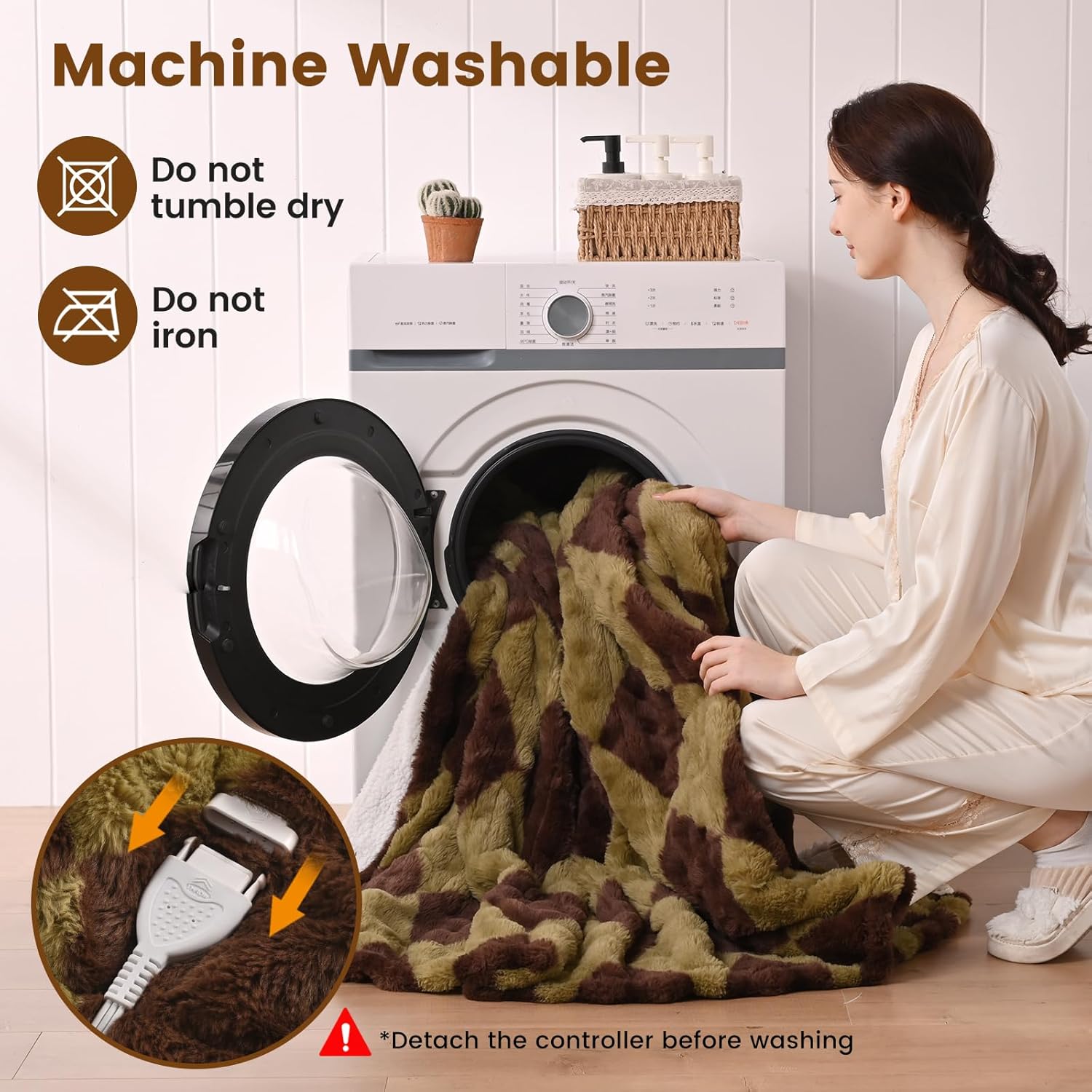 Bearhug Heated Throw Blanket, 50" × 60" Electric Throw, Faux Fur & Warm Sherpa, 4h Auto-Off Timer & 6 Heating Levels,ETL Certified, Machine Washable, Gift Box Packaging - Image 5