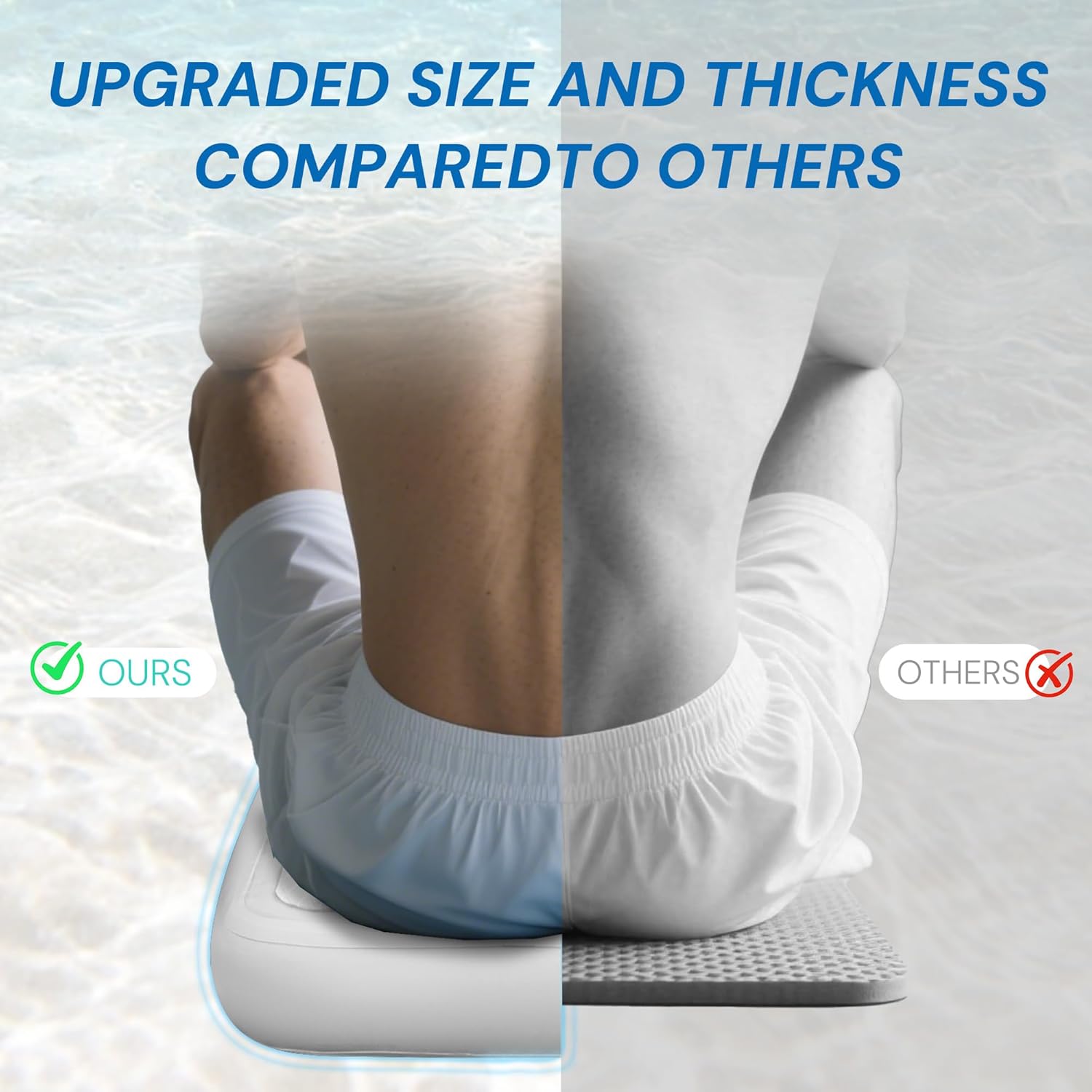 Inflatable Kayak Seat with Padded Backrest | 4 Adjustable Straps | Sit-On-Top Cushion for Kayaking, Canoeing & Fishing | Quick Inflation Design