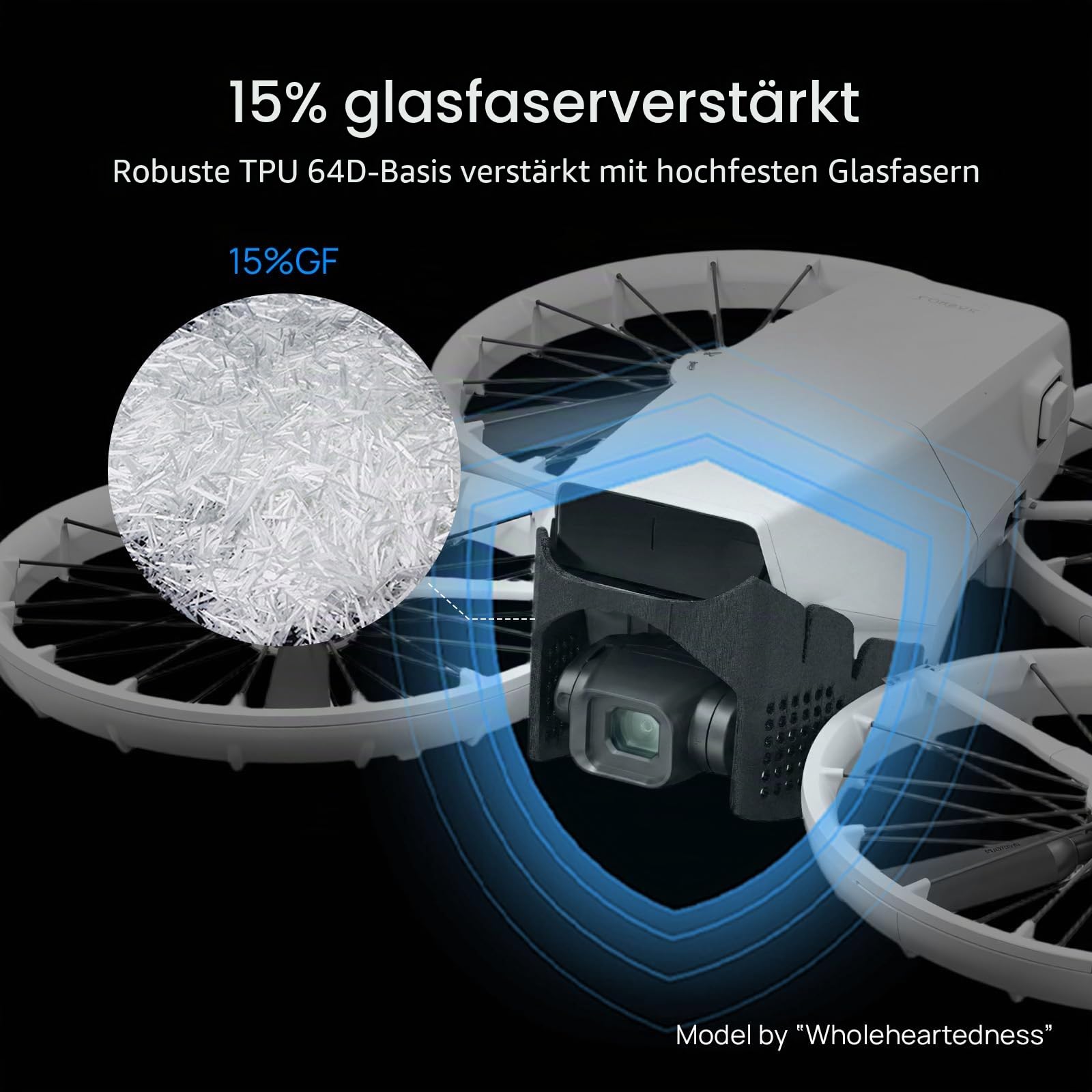 Siraya Tech Fibreheart TPU-GF 3D-Drucker-Filament, glasfaserverstärktes TPU, extrem geringe Verzugstendenz und leicht zu drucken, hohe Schlagfestigkeit, vibrationsdämpfend (Schwarz, 1 kg)