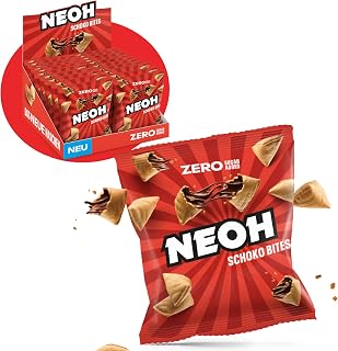 NEOH Schoko Bites | Kein Zuckerzusatz, 100 kcal pro Portion, Crunchy Bites mit cremiger Haselnuss-Kakaofüllung, Perfekt für unterwegs oder als Müsli-Ersatz, Keto-freundlich, Low-Carb | 20x29g Packung