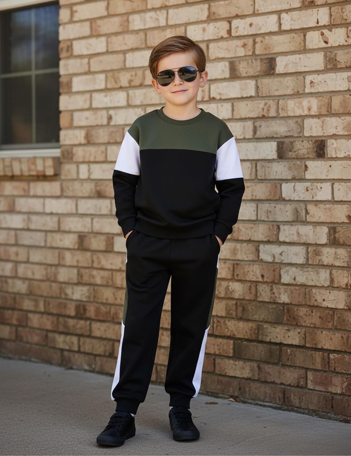 Toddler Boy Clothes Long Sleeve Color Block Sweatshirts Tops Pants Sets Kids Boys Fall Winter 2 Pieces Outfits 2-12 Years - Image 3