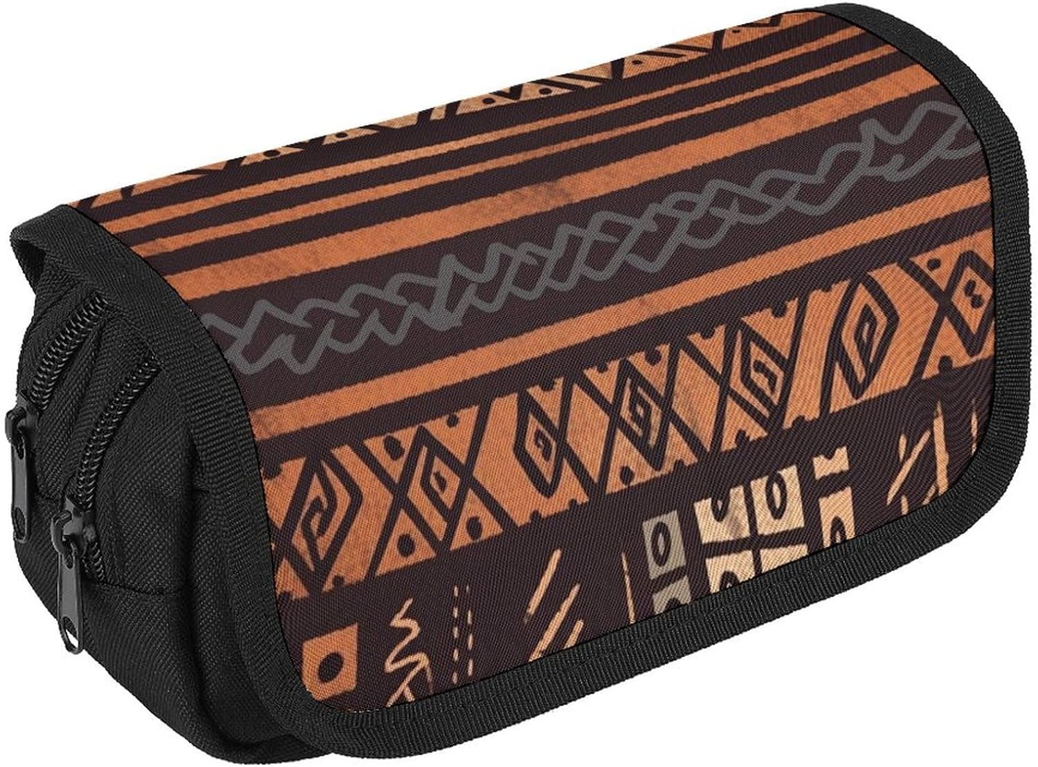 African Mud Cloth Tribal Pencil Case Big Capacity Pencil Pouch