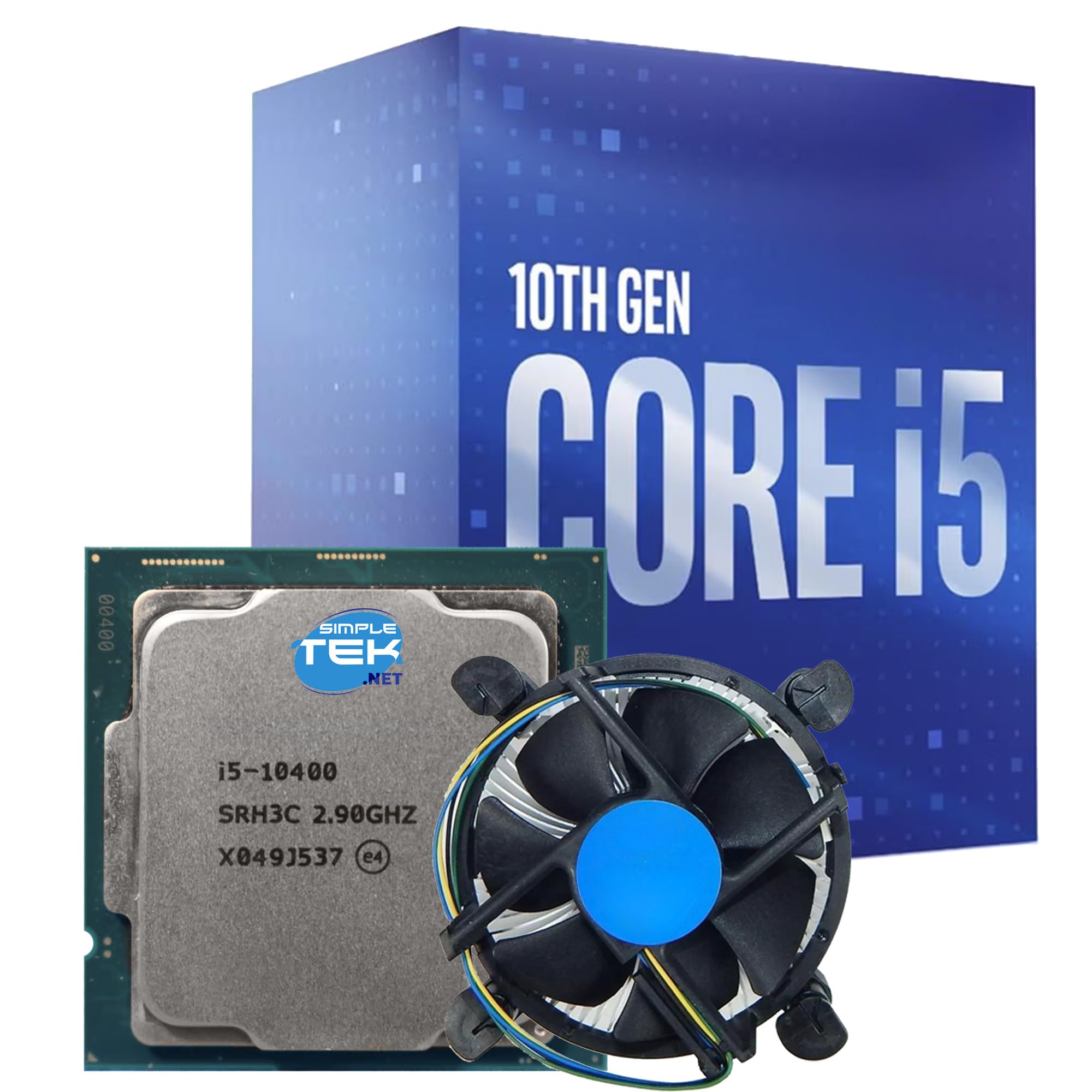 SIMPLETEK - Procesor i5 10400 do komputerów stacjonarnych - LGA Socket 1200-6 Core / 12 Thread - wersja z radiatorem w zestawie