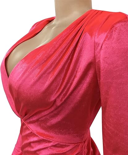 Miniatura 5 de Vestido sexy de manga larga con cuello en V profundo para mujer, vestido de fiesta y club