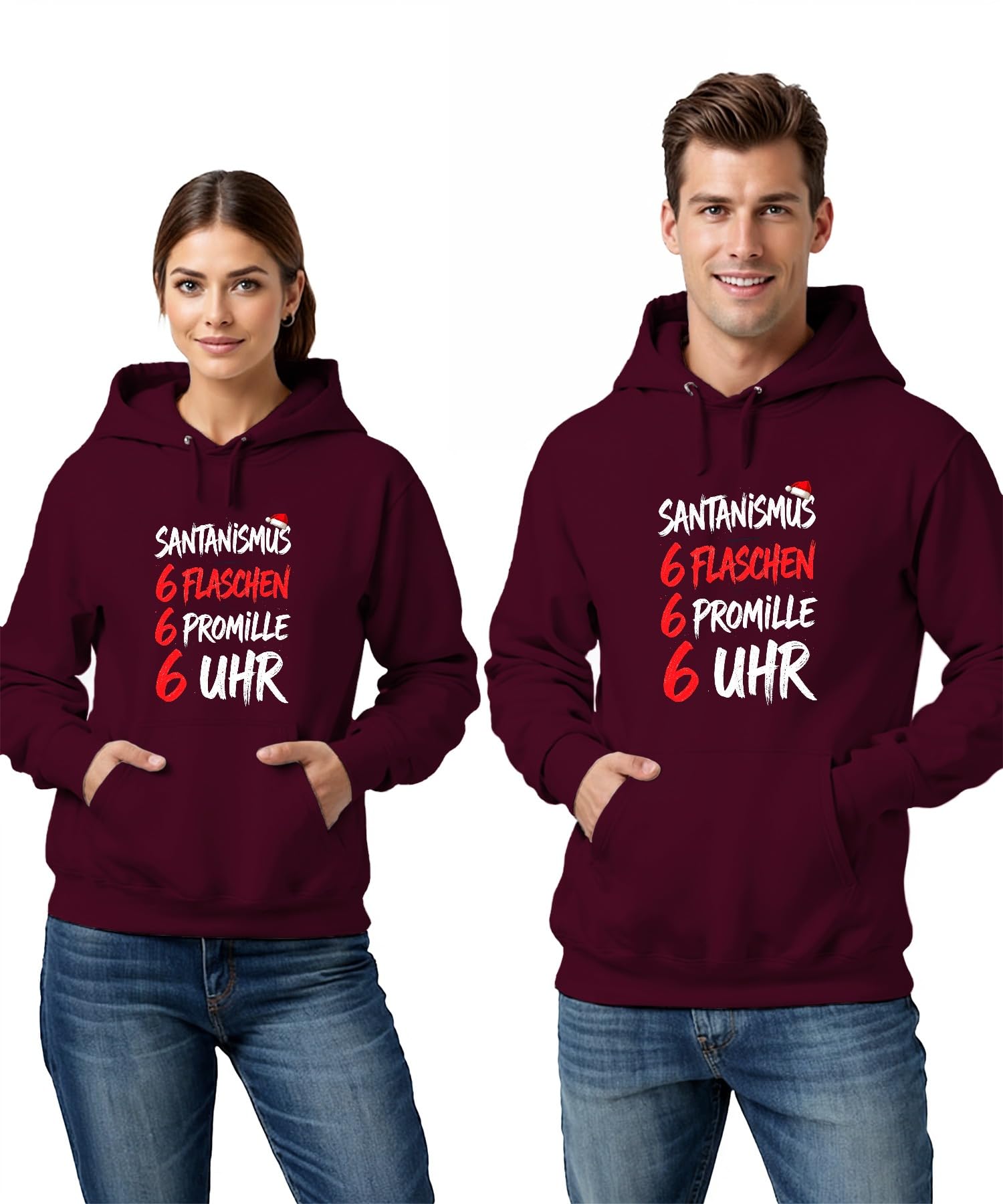 Santanizm 6 butelek 6 promili zabawny prezent na Boże Narodzenie Unisex bluza z kapturem