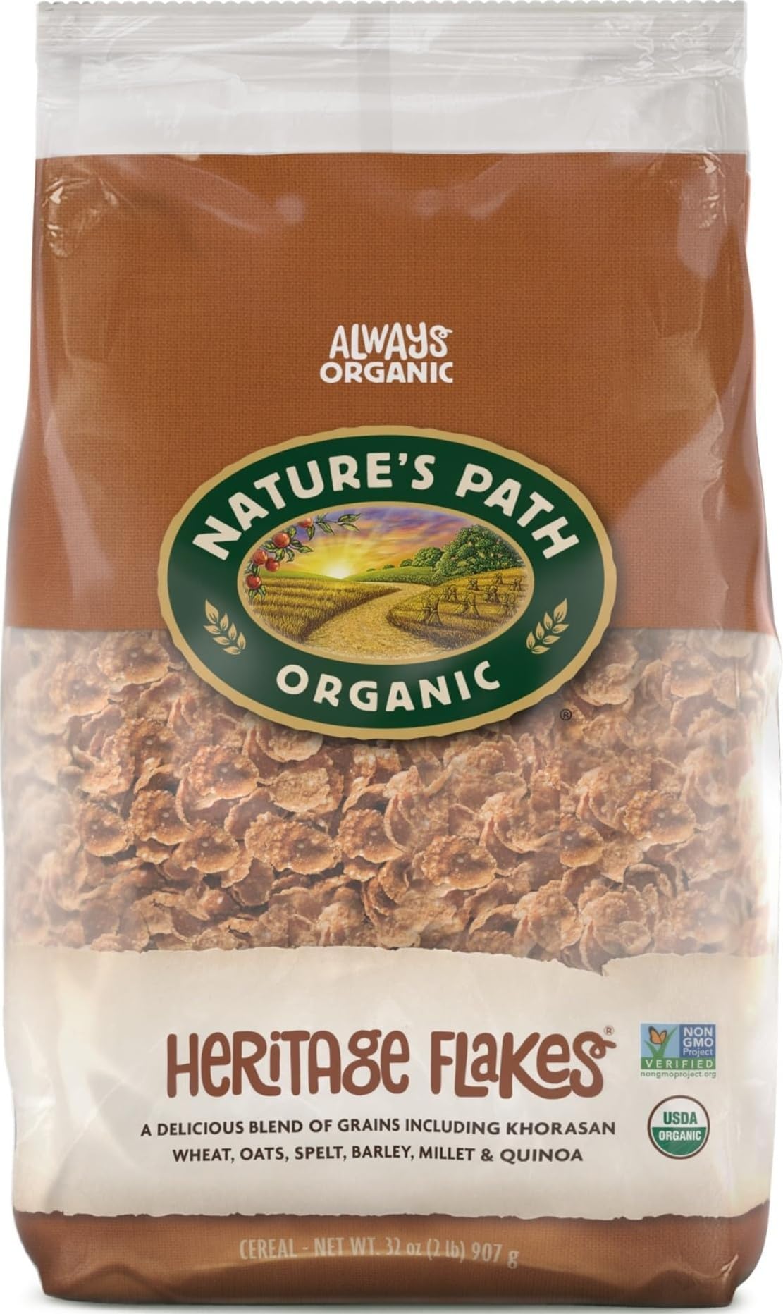 Organic Heritage Flakes Cereal, 32 oz Eco Pac Bags