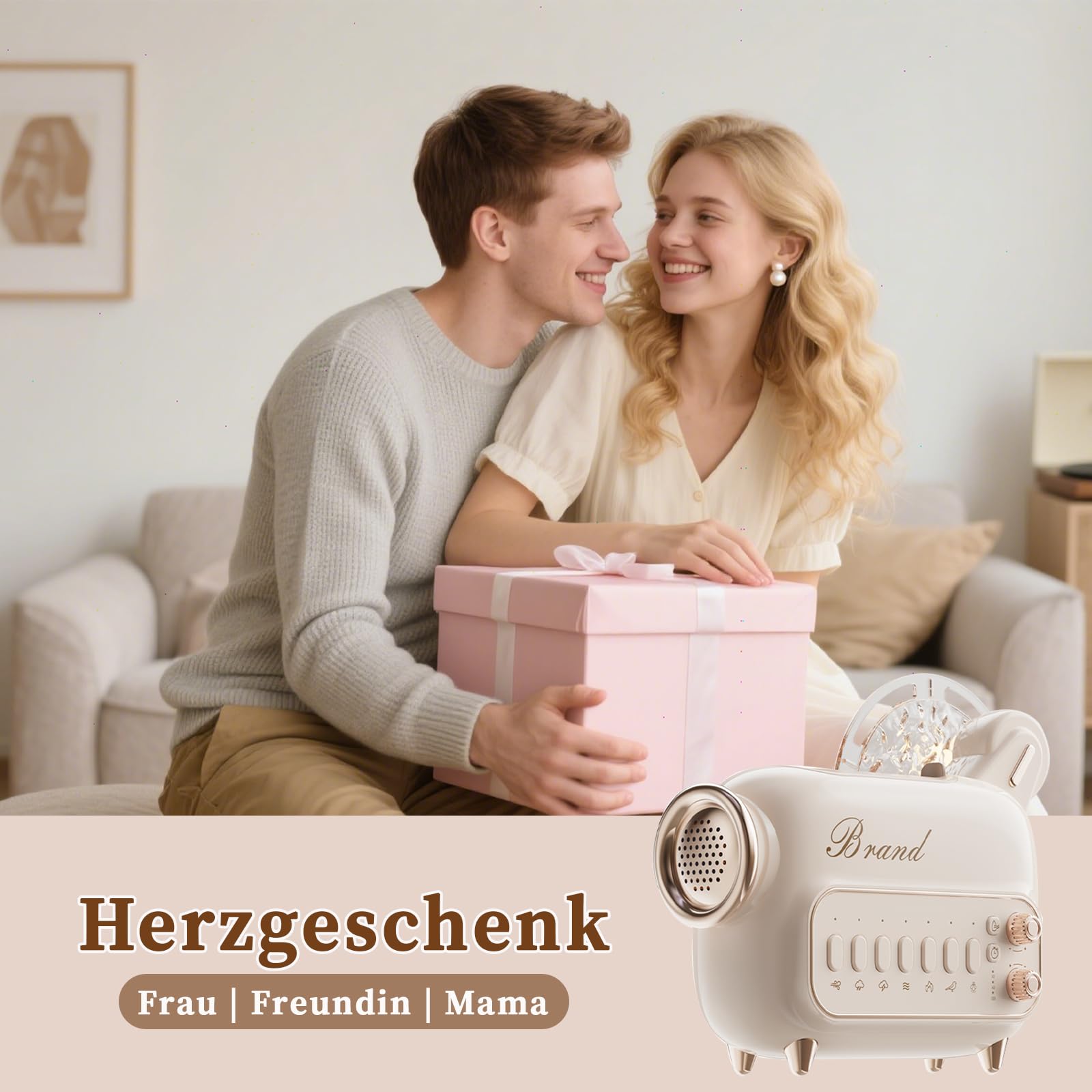 Humidificador 6 en 1 con difusor de aroma, altavoz Bluetooth, luz nocturna, ruido blanco y temporizador, humidificador ultrasónico de niebla fría de 120 ml para dormitorio, habitación infantil