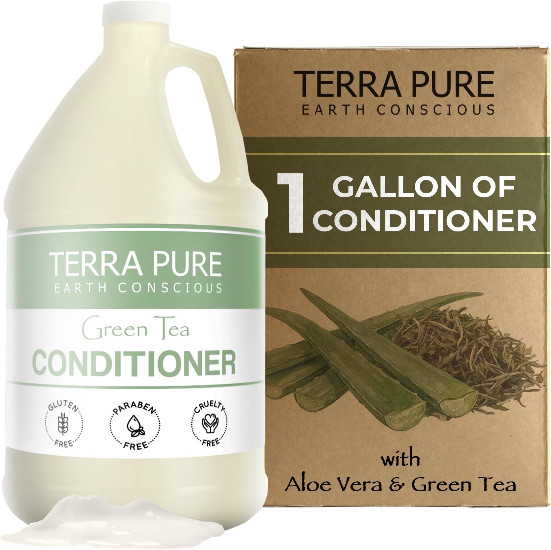 Terra Pure Green Tea Hotel Conditioner | 1 Gallon | for Hospitality & Vacation Rentals to Refill Dispensers | (Single Gallon)