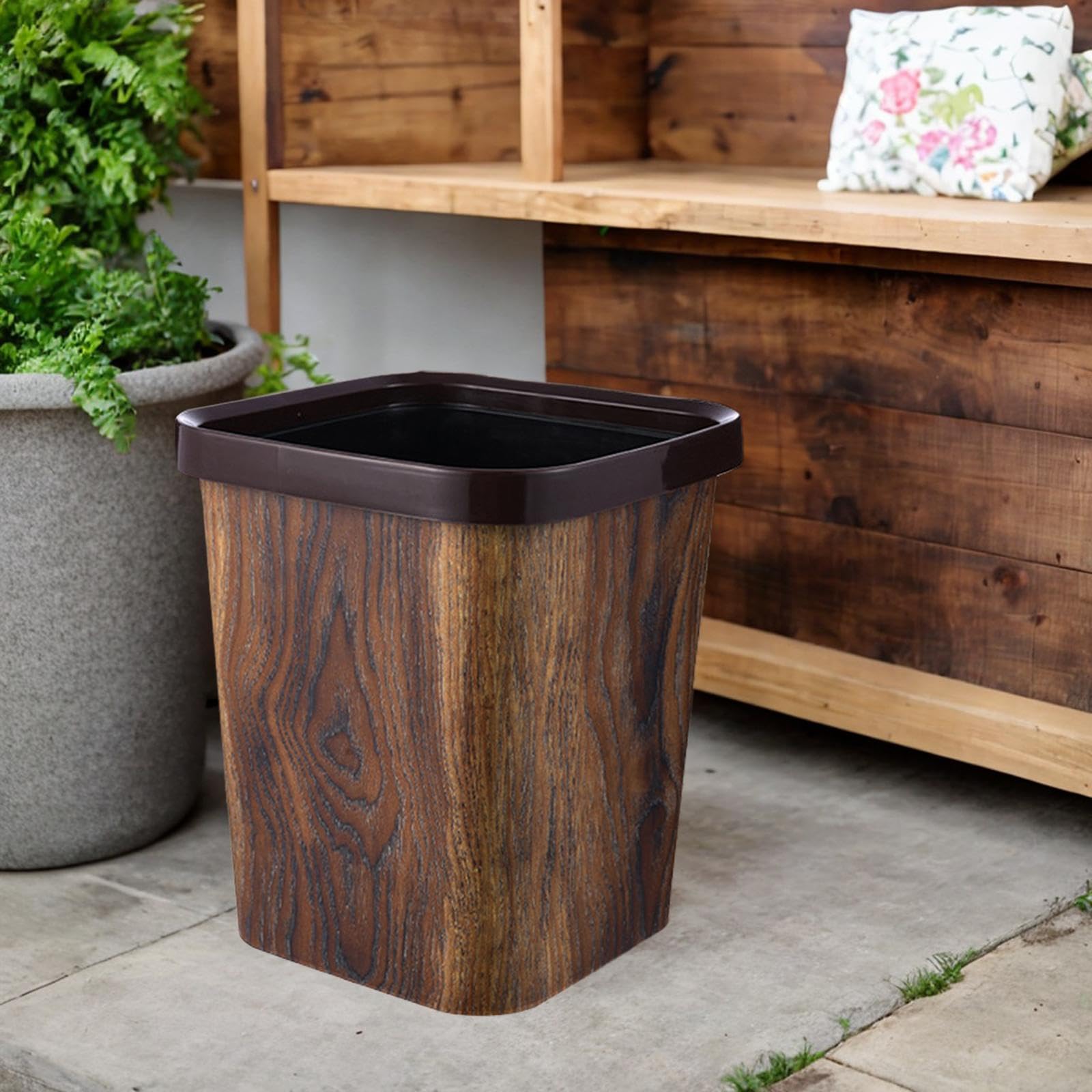 MagiDeal Contenedor de Basura, Cubo de Basura Interior, Sin Tapa, Papelera Grande Y Duradera, Cubos de Basura para Inodoro, para Baño, Hogar, Dormitorios, Cuadrado 12L