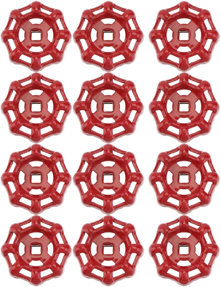 12pcs Colored Valve Handles Shutoff Parts Decorative Metal Hand Wheels Replacement Knobs for Water Hose and Industrial Valve Control