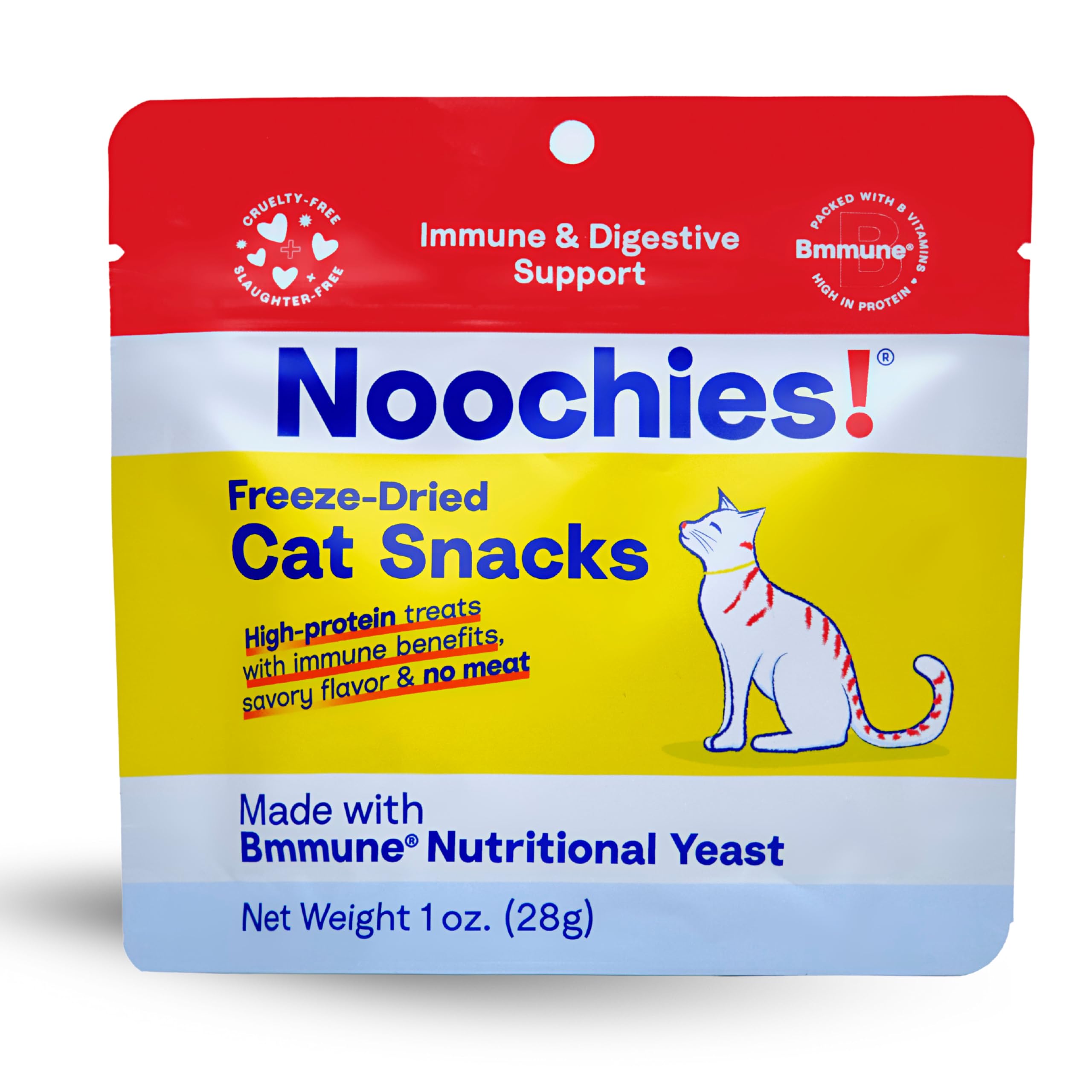 Amazon Noochies Sustainable High Protein Freeze Dried Cat Treats Meat Free B Vitamins Fiber Natural Grain Free Supports Gut Health Immune System Proprietary Bmmune Formula 1 Pack Pet Supplies