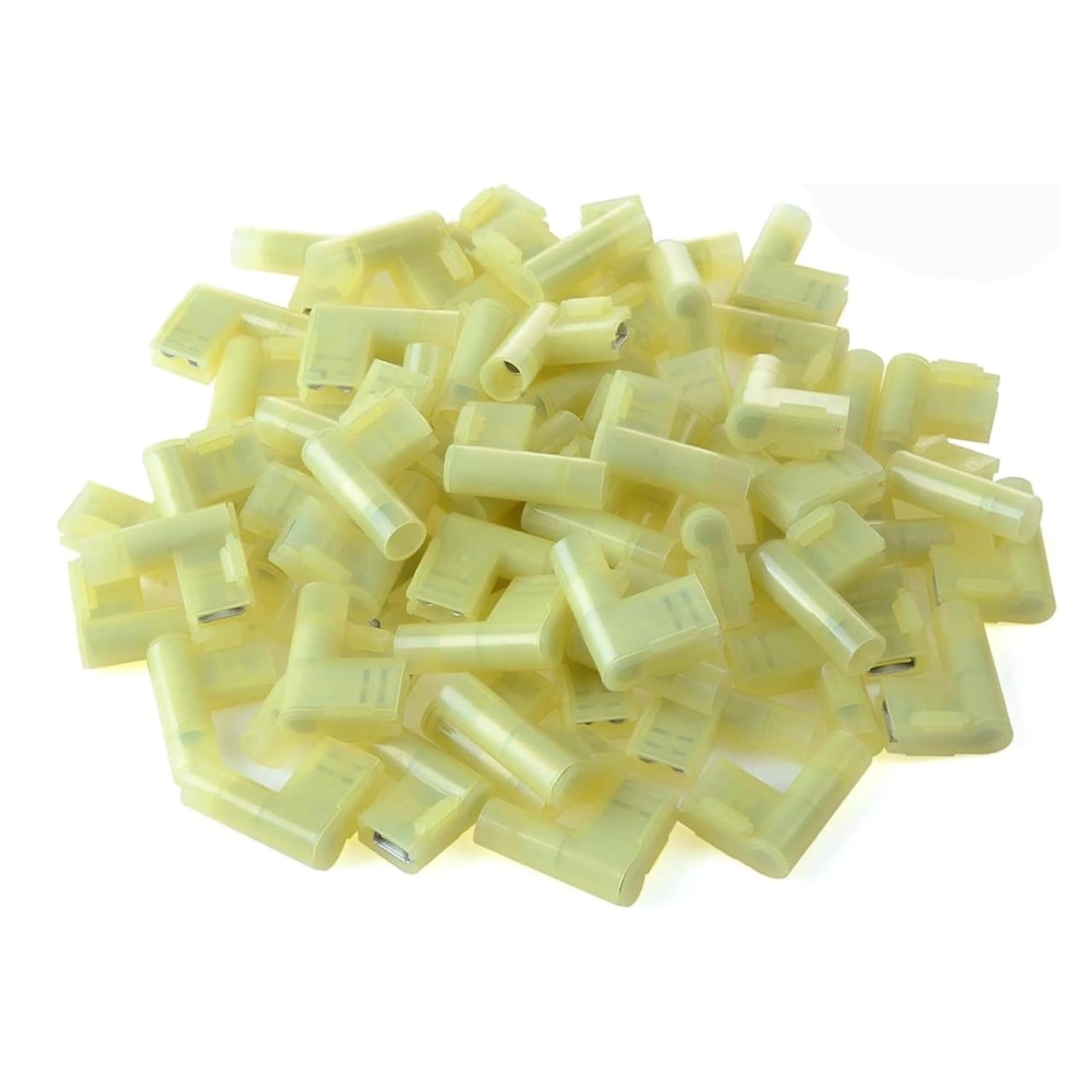 Installation Solution 90 Degree Flag Spade Female 12/10GA 100pc Terminals Yellow