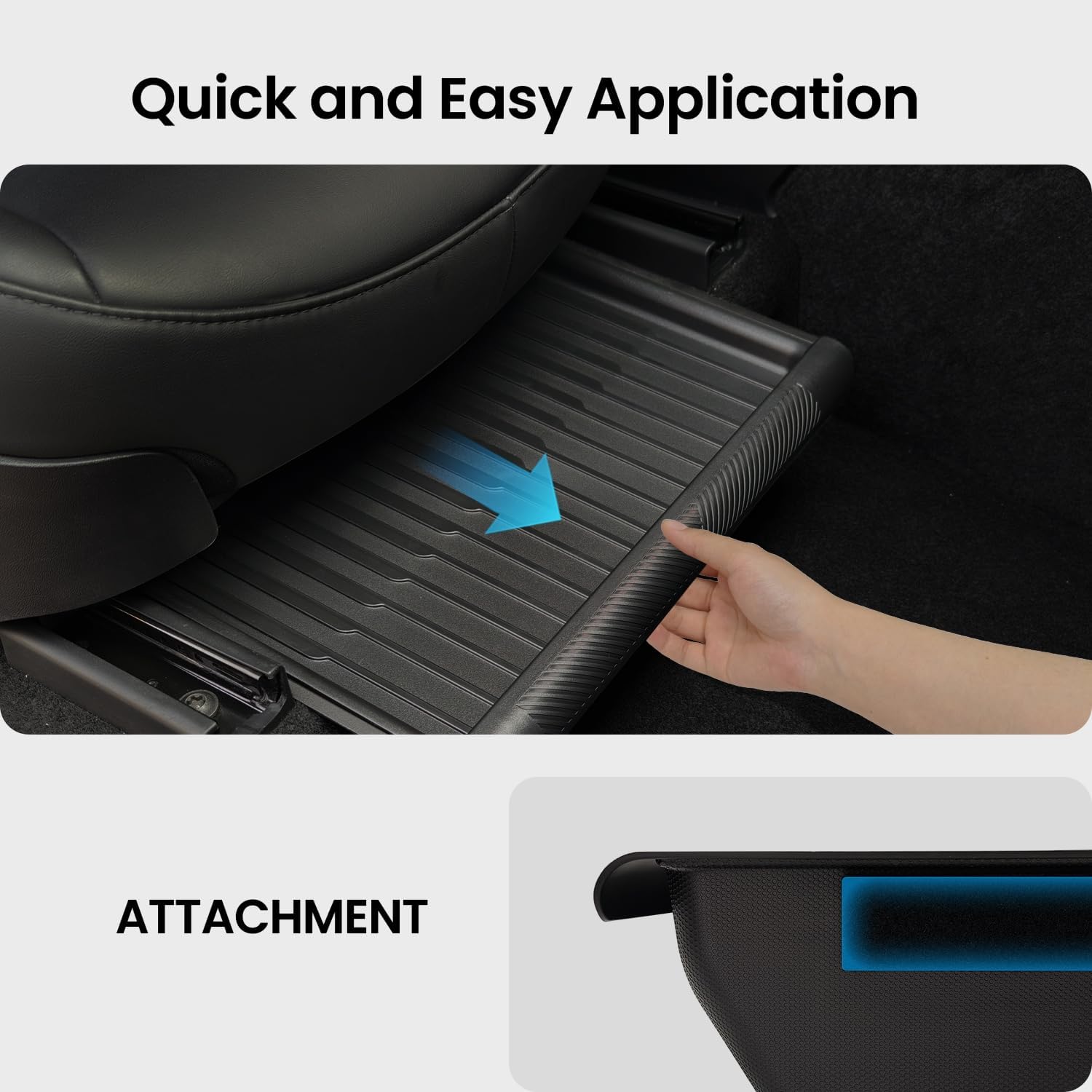 REEVAA Under Seat Storage Tray for Tesla Model Y, Front Seat Hidden Drawer Bins Non Slip with Lid Cover, Underseat Storage Box Organizer for Model Y 2021-2024 (No Fit New Model Y Juniper)
