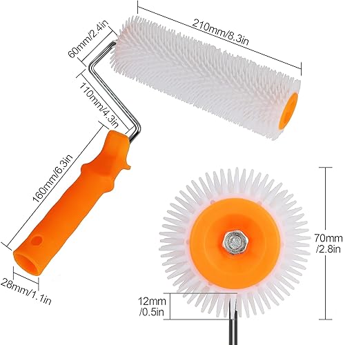Miniatura 2 de HNBun - Rodillo de látex de 9.1in para suelo de aireación, autonivelable, con clavos, fácil de instalar y operar