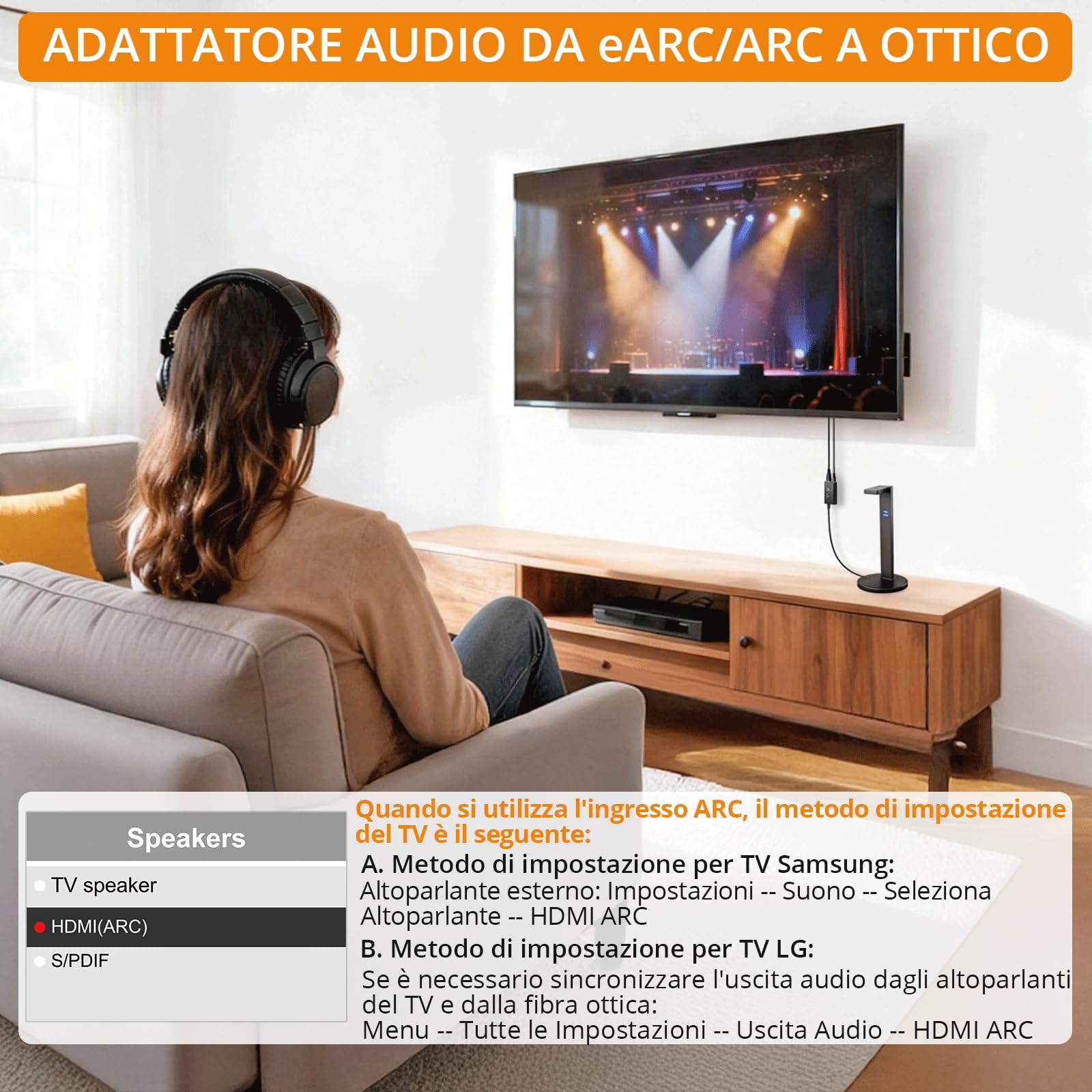 Neoteck Estrattore Audio HDMI eARC Convertitore ARC in Ottico 192 kHz eARC Audio Extractor Compatibile con PCM 2.0, Dolby 5.1, DTS 5.1 per HDTV a Soundbar, Cuffie Wireless, Home Theater
