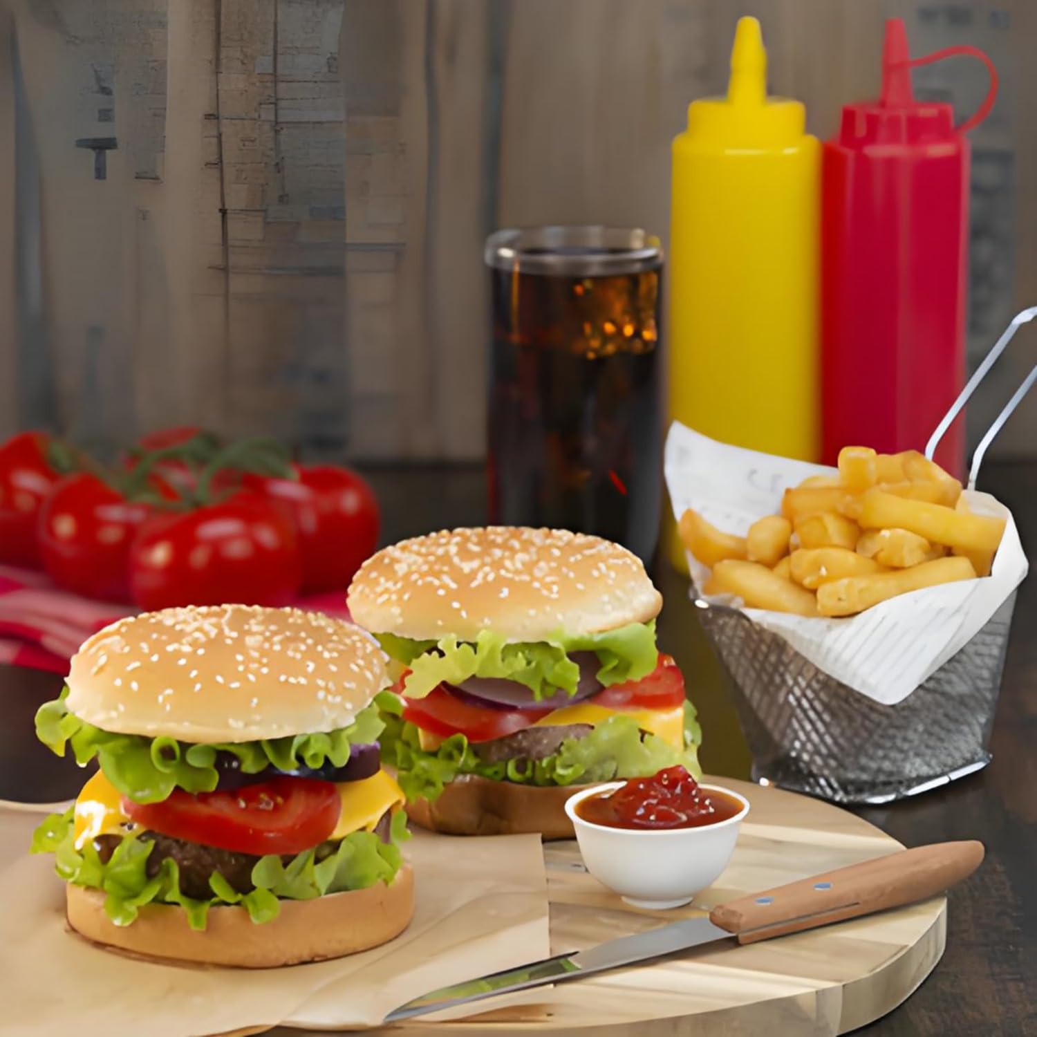10 mini cestas cuadradas para freír, rejilla freidora, cesta de acero inoxidable con mango largo para patatas fritas para cocina, restaurante, fiesta, barbacoa, 4.1 x 3.3 x 2.5 pulgadas.
