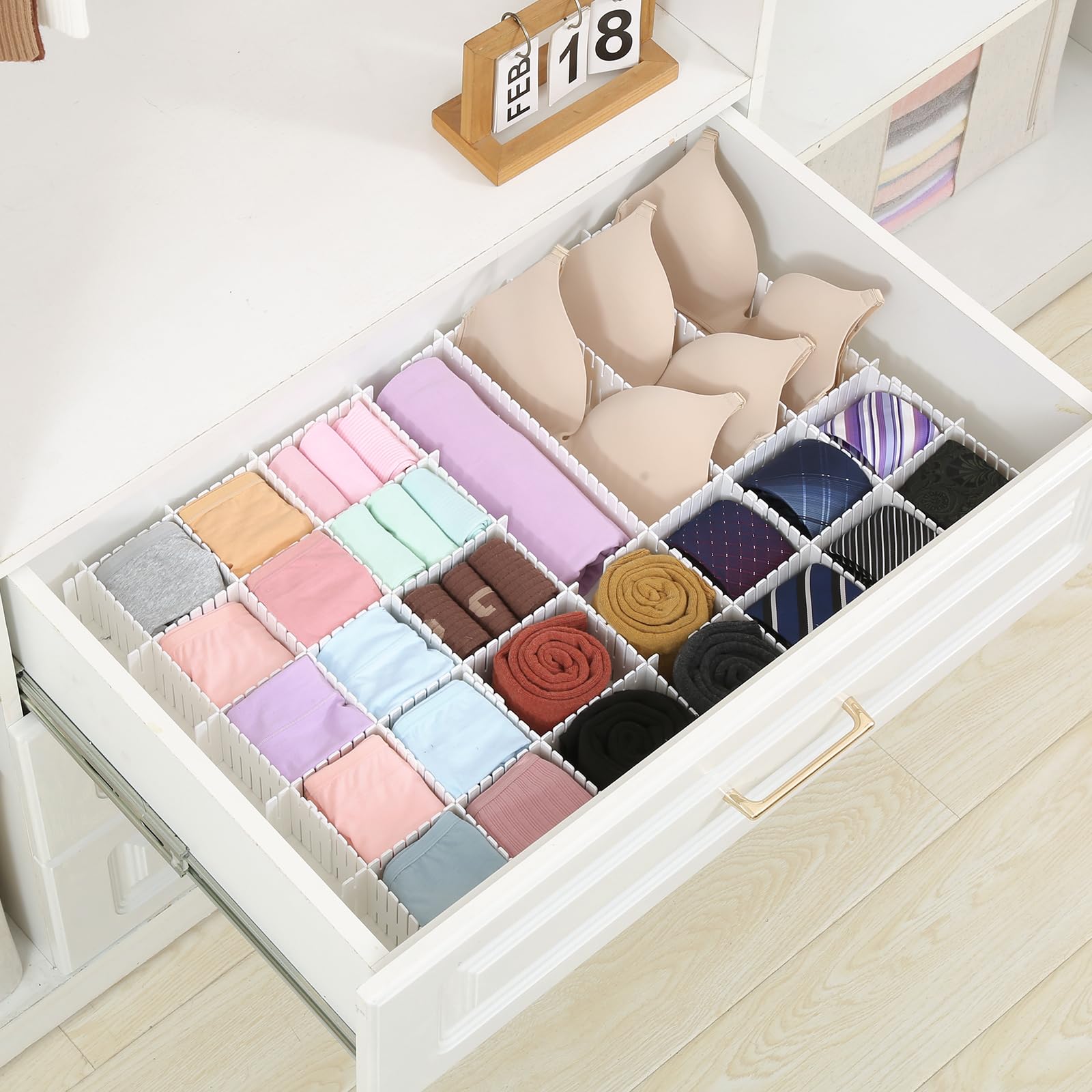 Ohlove Schubladen-Trennwände, 43,2 X 7,1 Cm – 20 Stück, Verstellbar Für Socken, Unterwäsche, Küche & Mehr