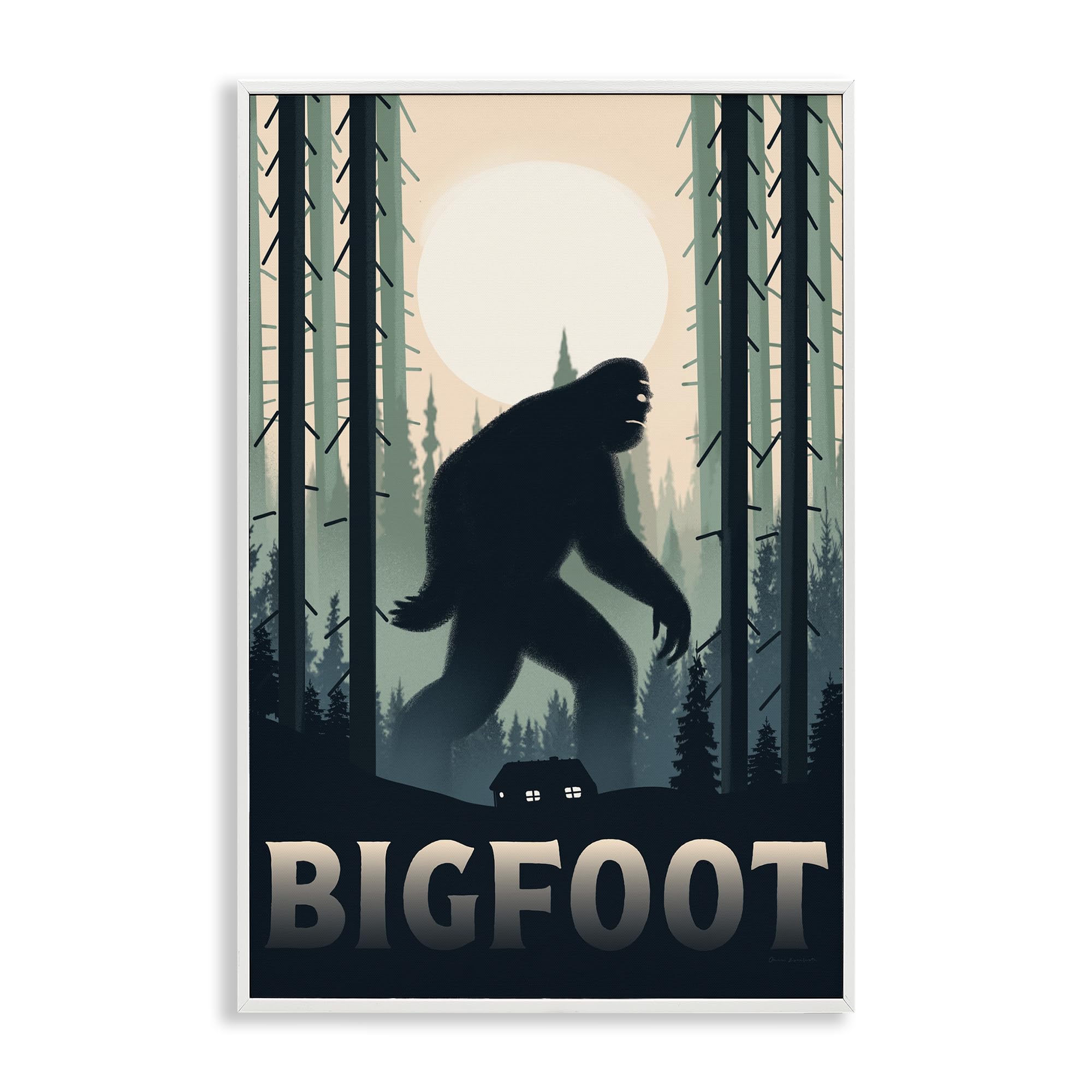 'Forest Creature Cabin in Woods'| Framed Giclee Art
