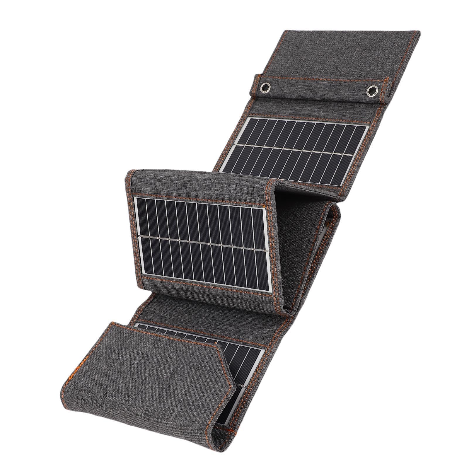 Pannello Solare Portatile, Caricatore Solare Pieghevole in Silicio Monocristallino da 16 W con Uscita USB 5 V, 8 Pieghe per Campeggio All'aperto Escursionismo Telefoni
