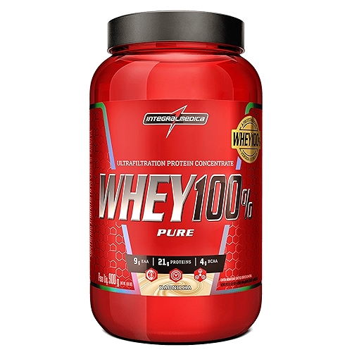 Proteína Concentrada IntegralmedicaWhey 100% Pure Baunilha 900g Pote Proteína Concentrada IntegralmedicaWhey 100% Pure Baunilha 900g Pote