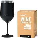 Huski Wine Tumbler 2.0 | New | Award-Winning Design with Detachable Stem | Premium Stainless Steel Wine Glass with Lid | Triple Insulated Tumbler | 355ml Capacity | Great Gift (Stainless)