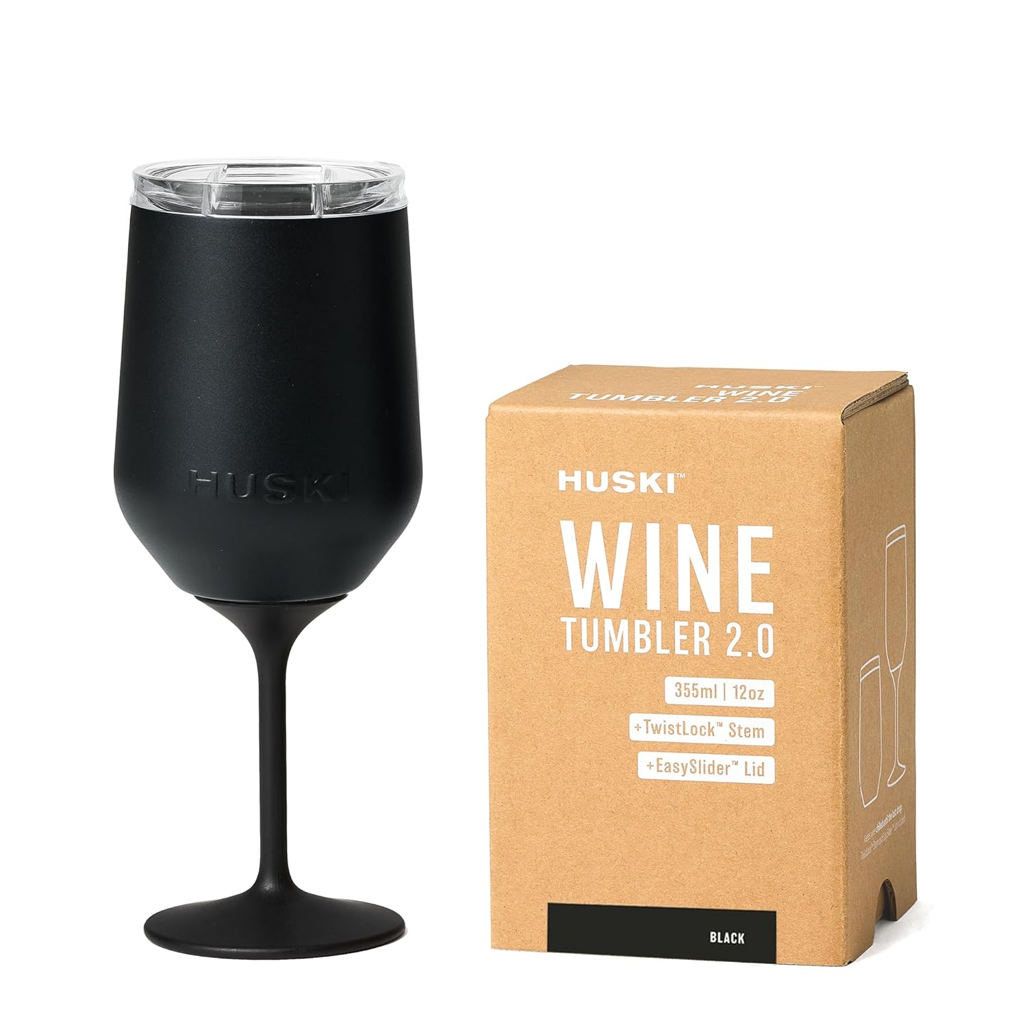 Huski Wine Tumbler 2 0 NEW Award-winning Design with Detachable Stem Premium Stainless Steel Wine Glass with Lid
