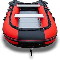 Vista 5 de Balsa inflable de 10.5 pies para pesca en bote pontón bote Kayak con piso de aluminio