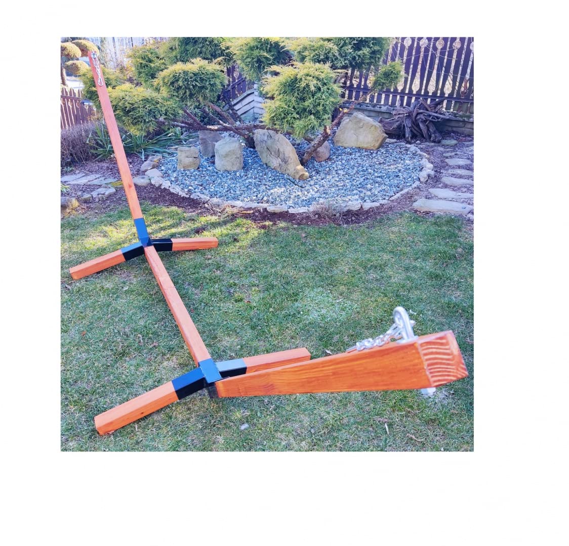 Telaio per amaca in legno duro, resistente, portata 150 kg, universale, squadrato da 55 mm, marrone, XL