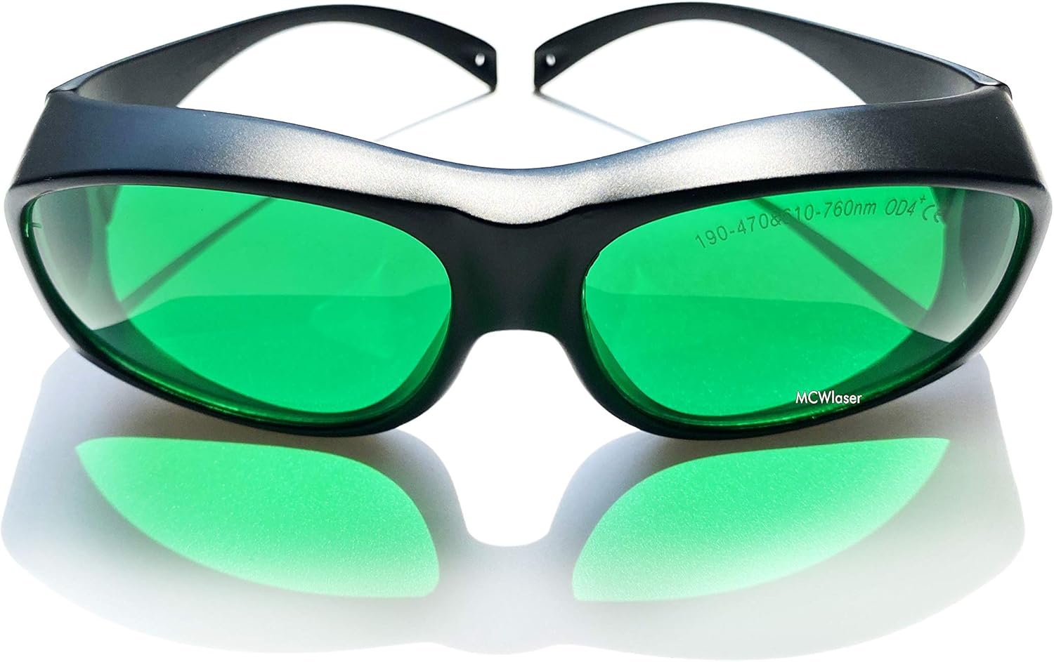 MCWlaser Laser safety glasses goggles 190-470nm & 610-760nm for UV Light, Blue, Ruby Red, Green, Picosecond Laser 405nm, 445nm, 450nm, 635nm, 650nm, 694nm, 755nm Style 9