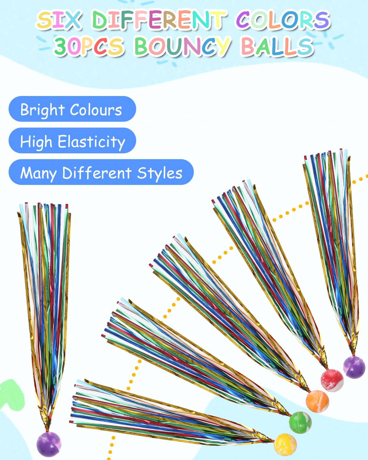 Pllieay 12 PZ Palline Rimbalzanti 3 dimensioni Colore Misto, per Bambini