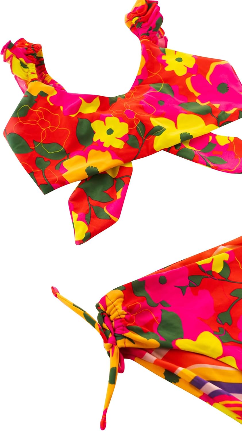 Maaji Girls' Crayonflower Mango Adjustable Bikini Set