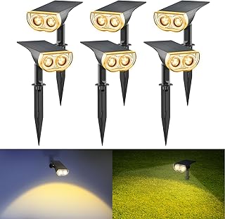 Linkind Solar Spotlights Outdoor, StarRayS 2-in-1 Solar Christmas Light, IP67 Waterproof Solar Spot Lights-Efficient and D...