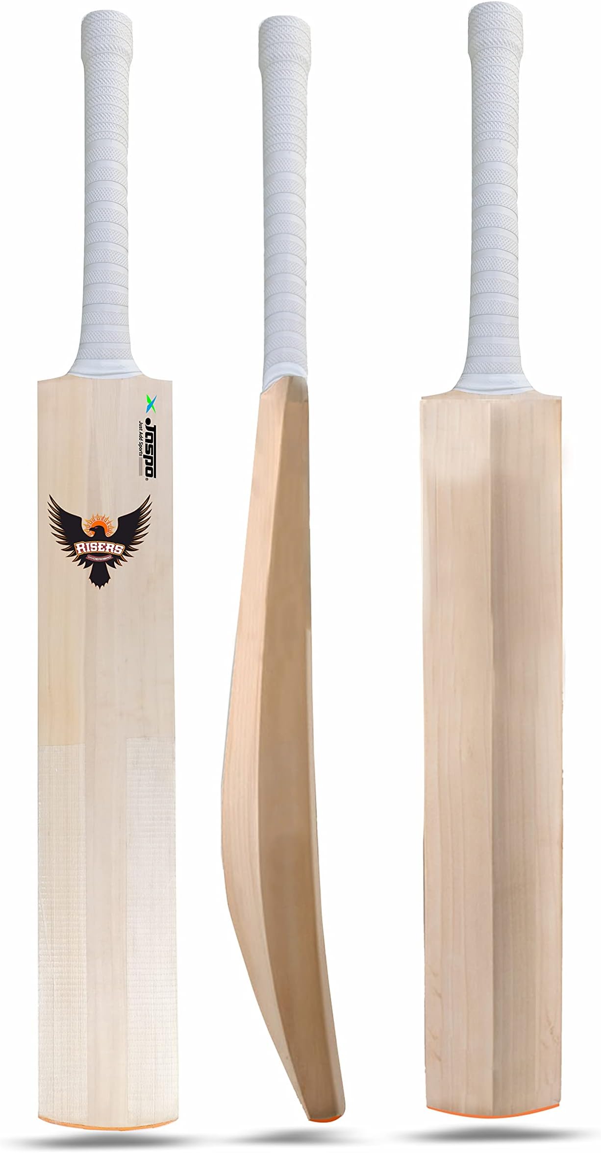Jaspo Club-Craze Kashmir Willow Full Size Grade 1 Cricket Bat for Tournament with Bigger Sweet Spot and Singapore Cane Handle Approx Weight 1200-1250 Grams (Short Handle) (Risers Hyderabad)