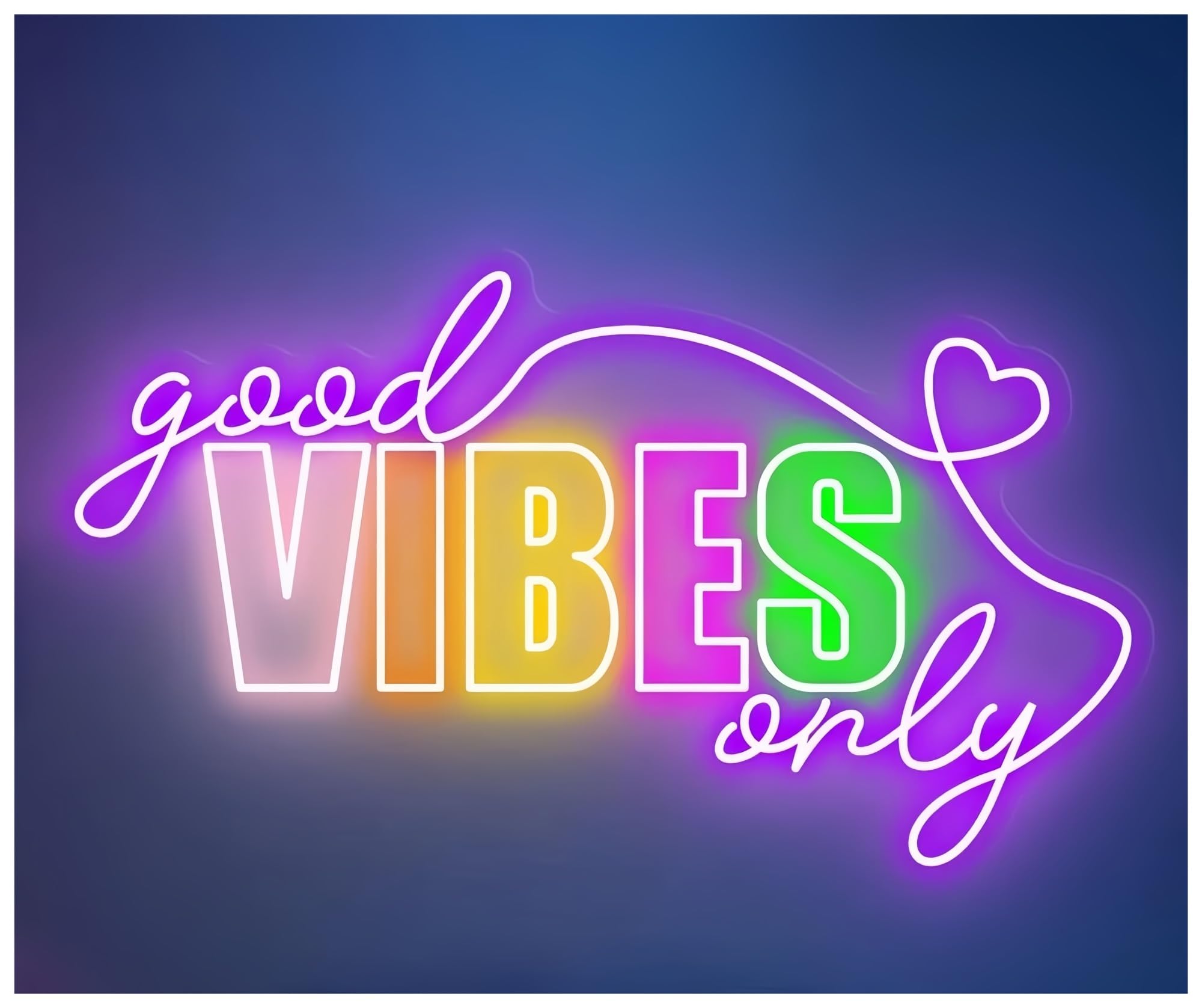 SHOUXI Sign Lamp Good Vibes Only Neon Sign,Wedding Decor Bar Decor(C,60cm)