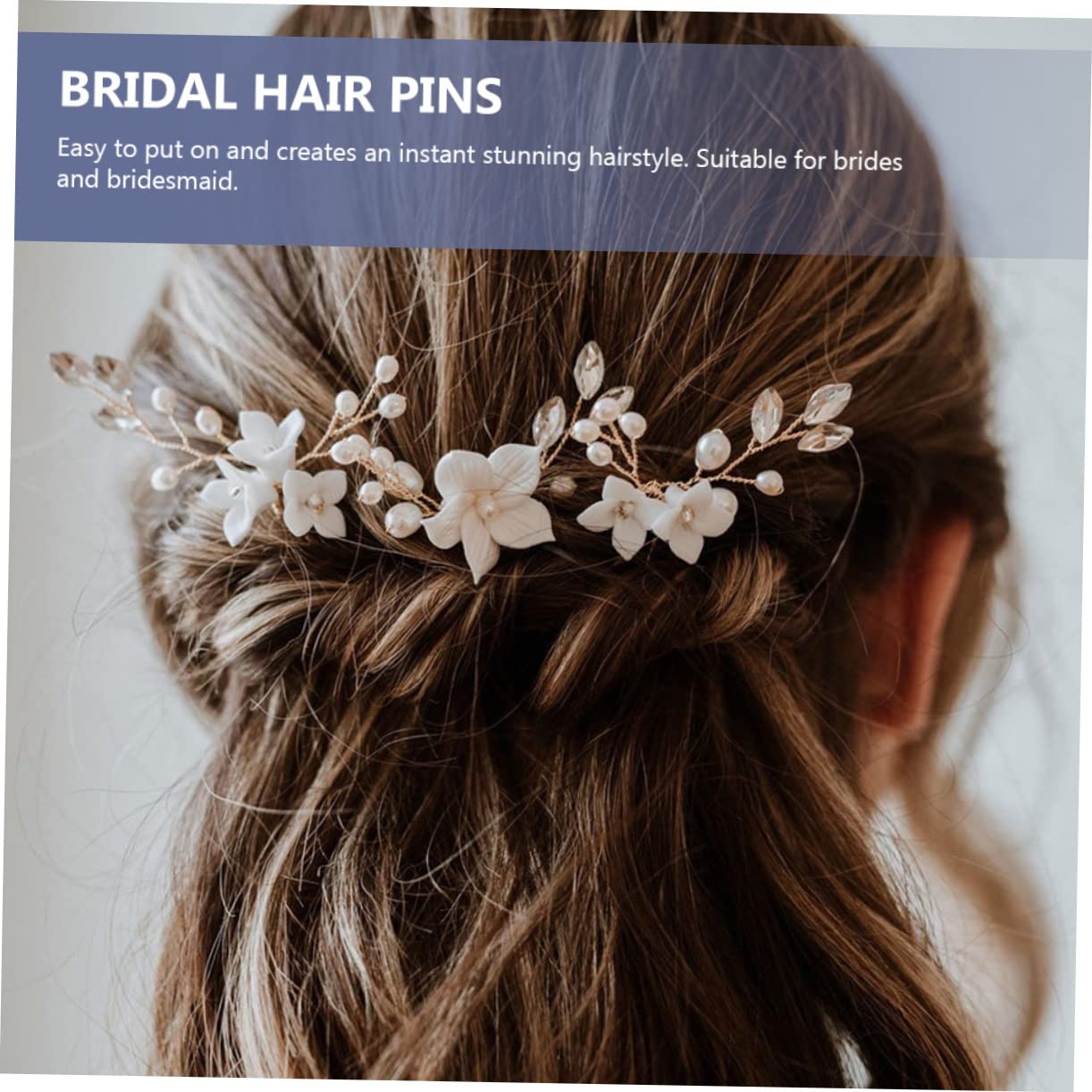 minkissy 12stücke Hochzeits Haarnadeln Mit Perlen Und Blumen U-förmige Braut Haarschmuck Für Elegante Frisuren Bei Hochzeiten Und Festen Langlebig Und Stilvoll Ergänzung Für Ihr