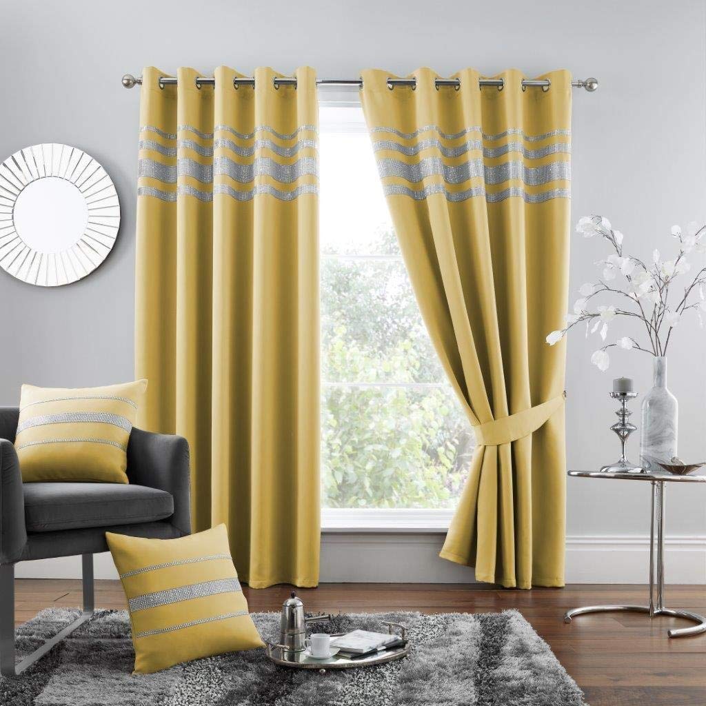 Cortinas Opacas Dwcn Ombre Con Aislamiento Térmico, Color Amarillo, 52