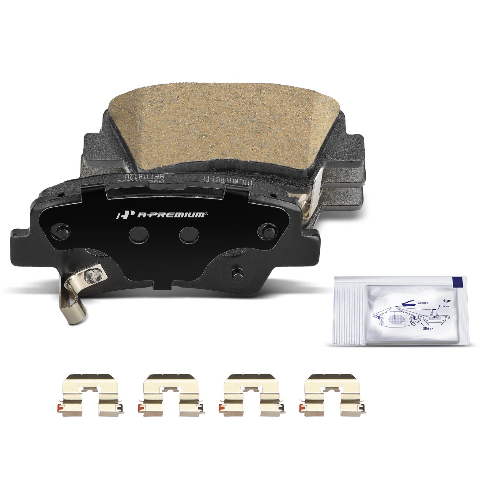 A-Premium Rear Ceramic Disc Brake Pads Set Compatible with Hyundai Elantra 2017-2020, Accent 2018-2022, Ioniq 2017-2020, Venue 2020-2022 & Kia Soul